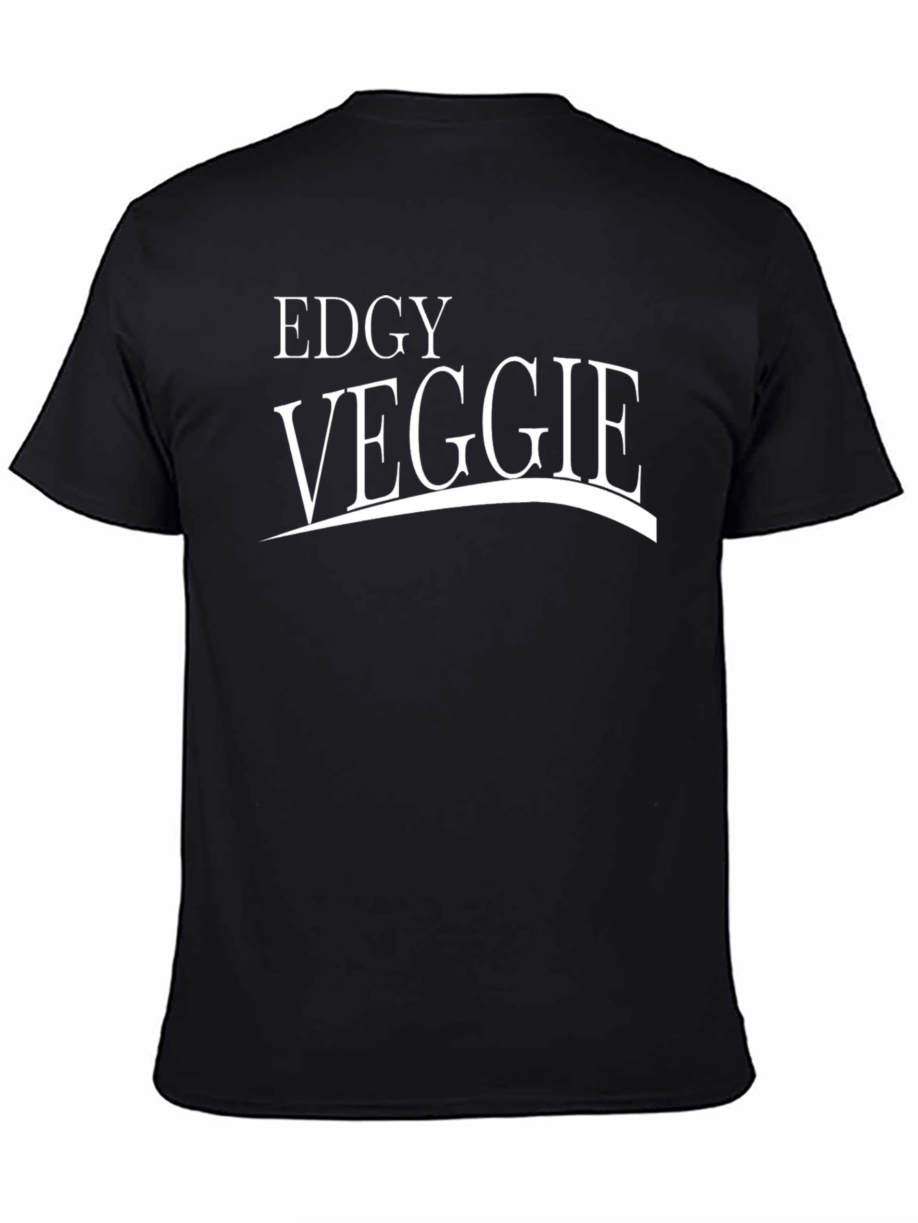 Edgy Veggie Black T-Shirt - Bold Vegetarian Style
