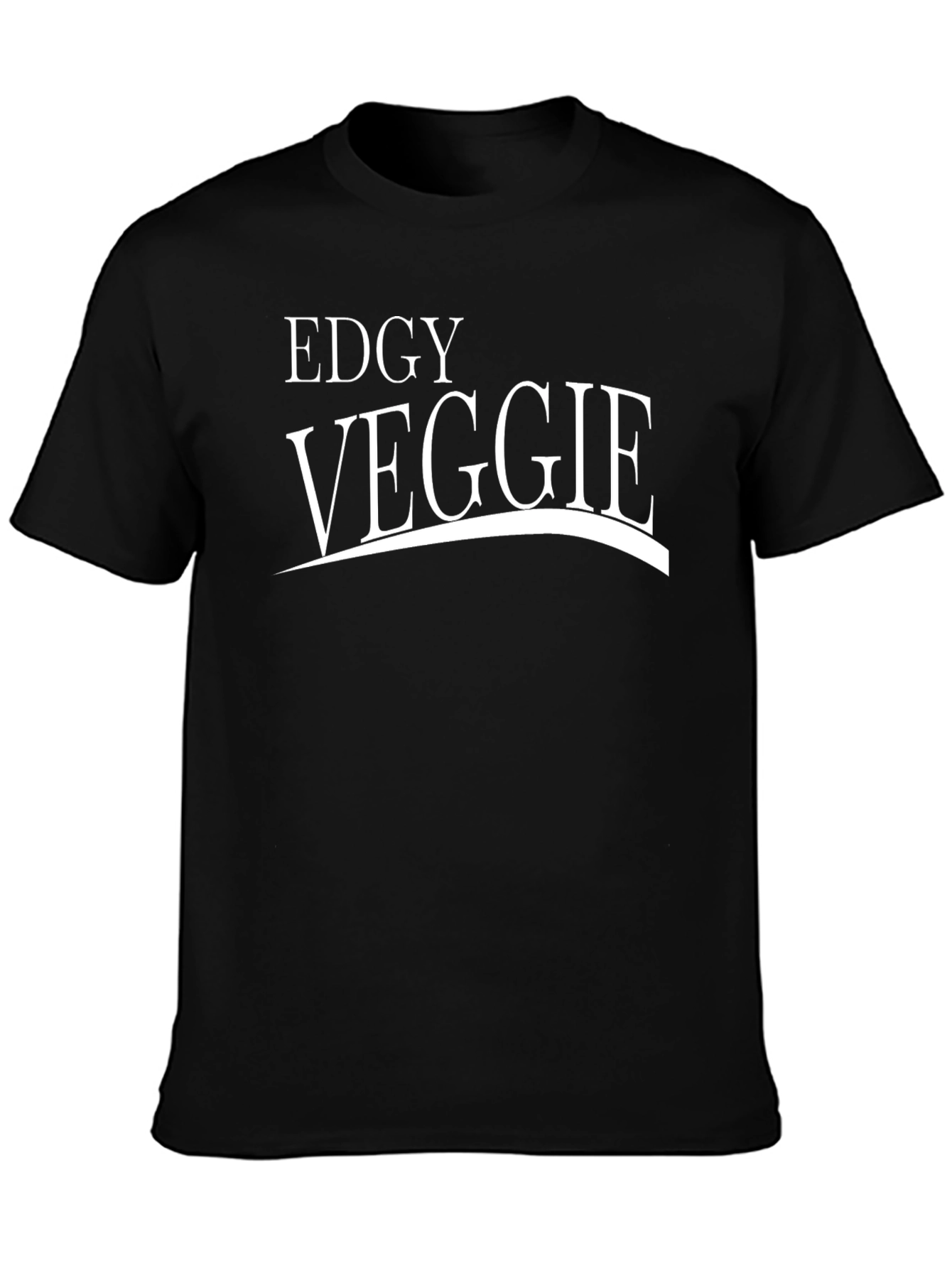 Edgy Veggie Black T-Shirt - Bold Vegetarian Style