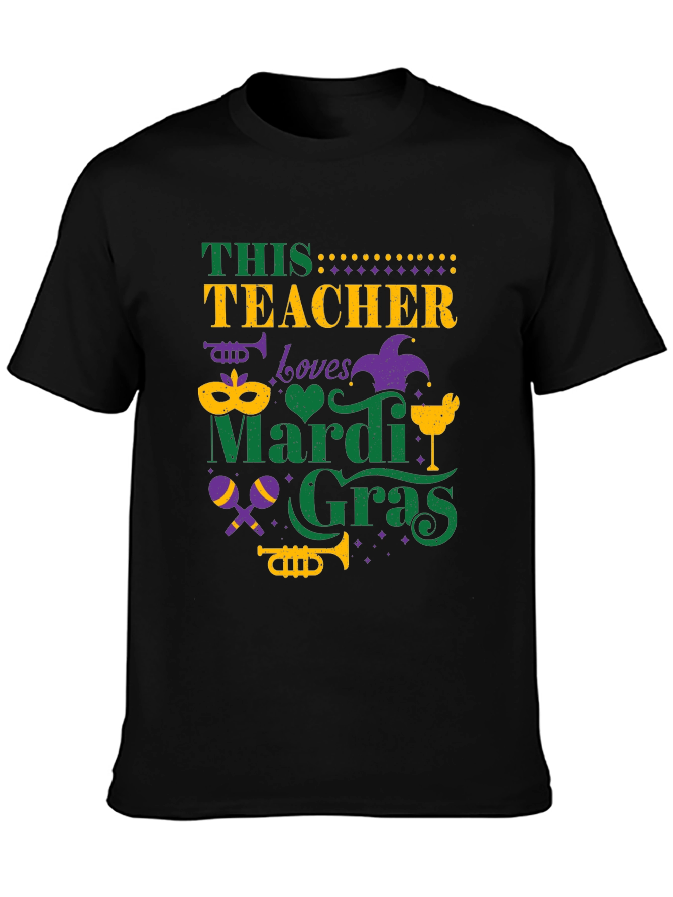 Mardi Gras Teacher T-Shirt:  Loves Mardi Gras