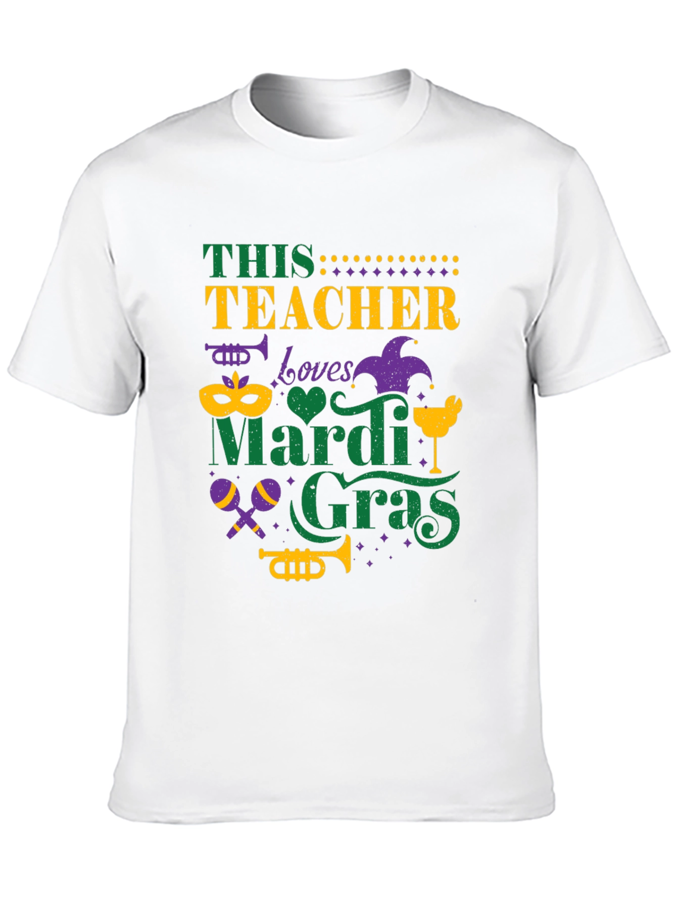 Mardi Gras Teacher T-Shirt:  Loves Mardi Gras
