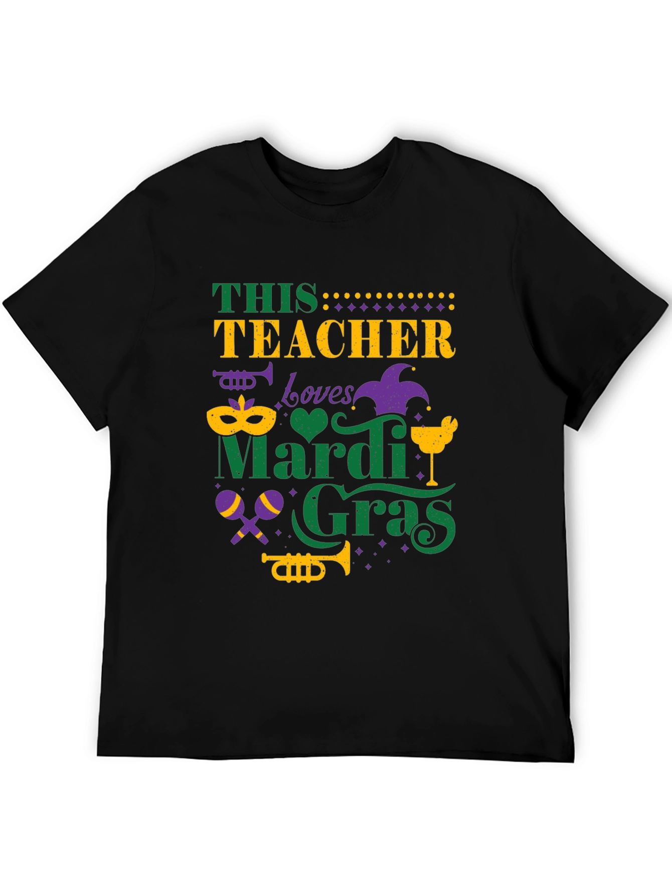 Mardi Gras Teacher T-Shirt:  Loves Mardi Gras