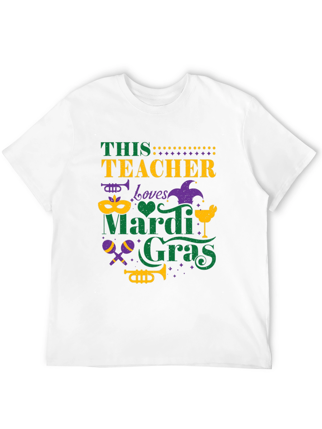Mardi Gras Teacher T-Shirt:  Loves Mardi Gras