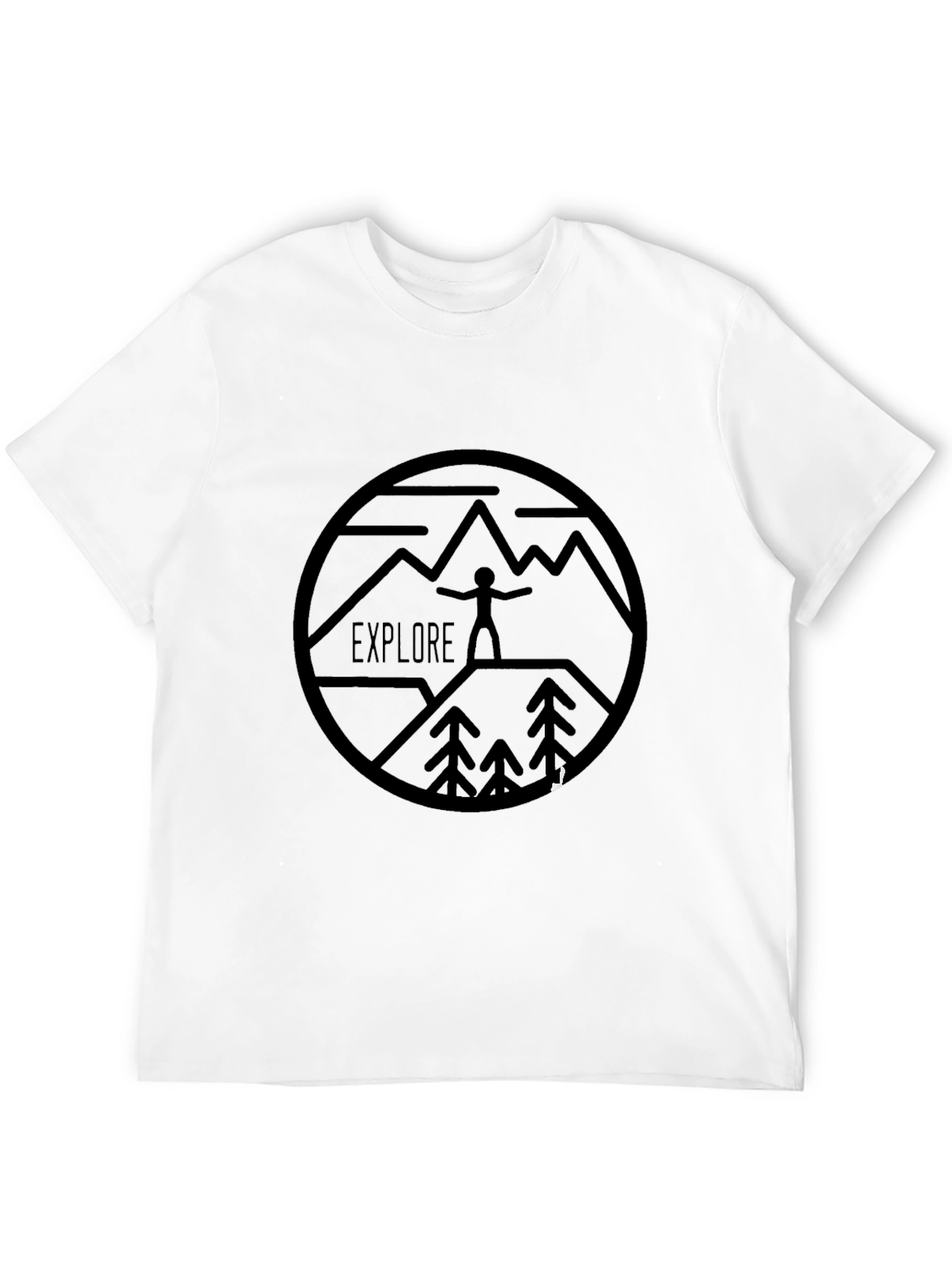 Explore Adventure Tee - Black Graphic Print Shirt