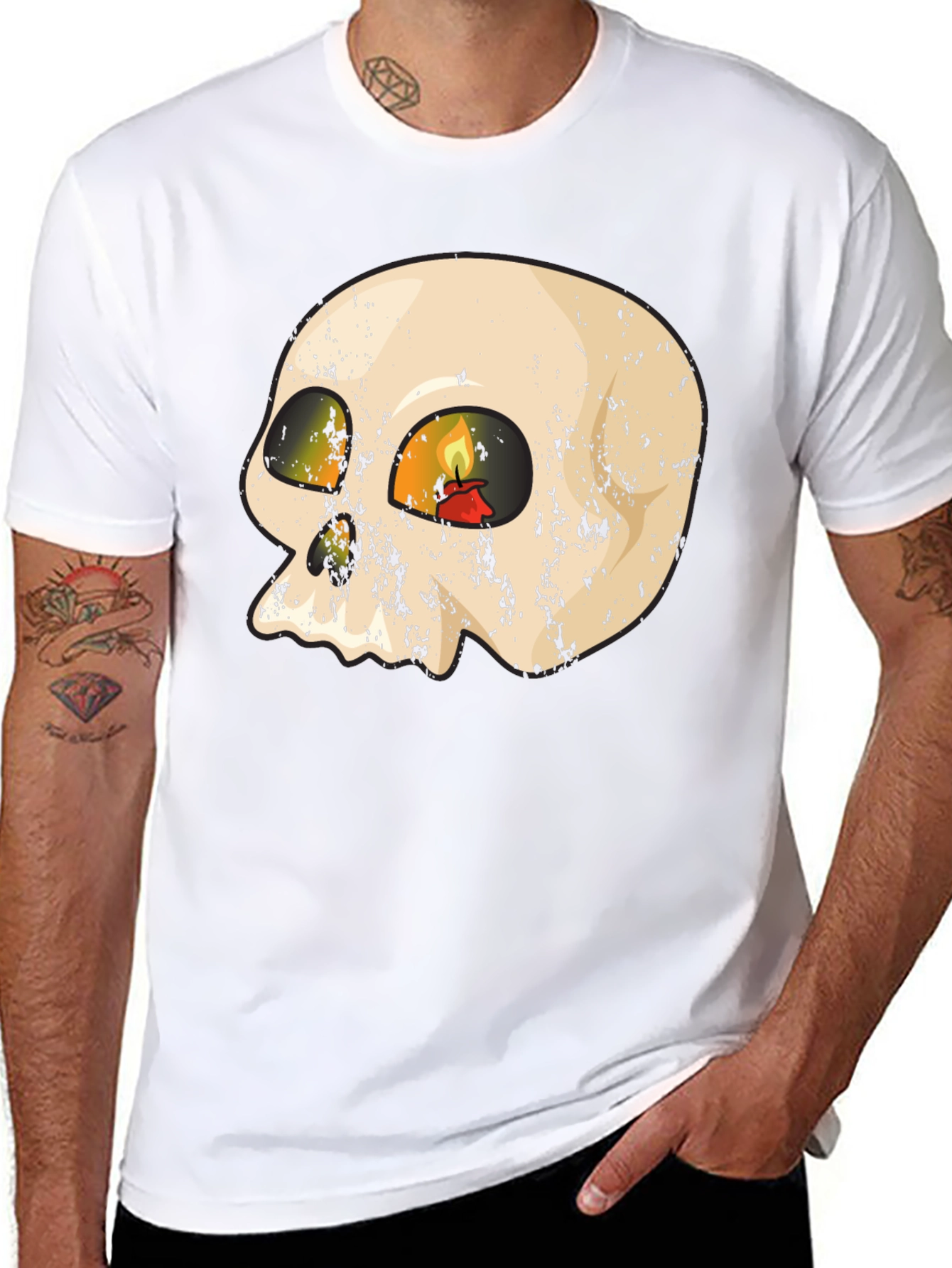 Skull Candle Graphic T-Shirt