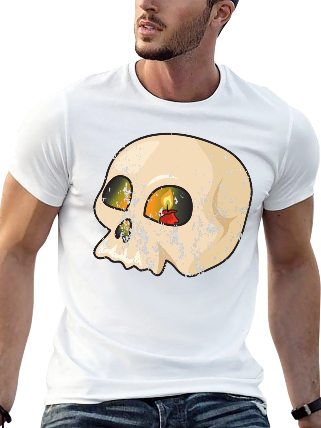 Skull Candle Graphic T-Shirt