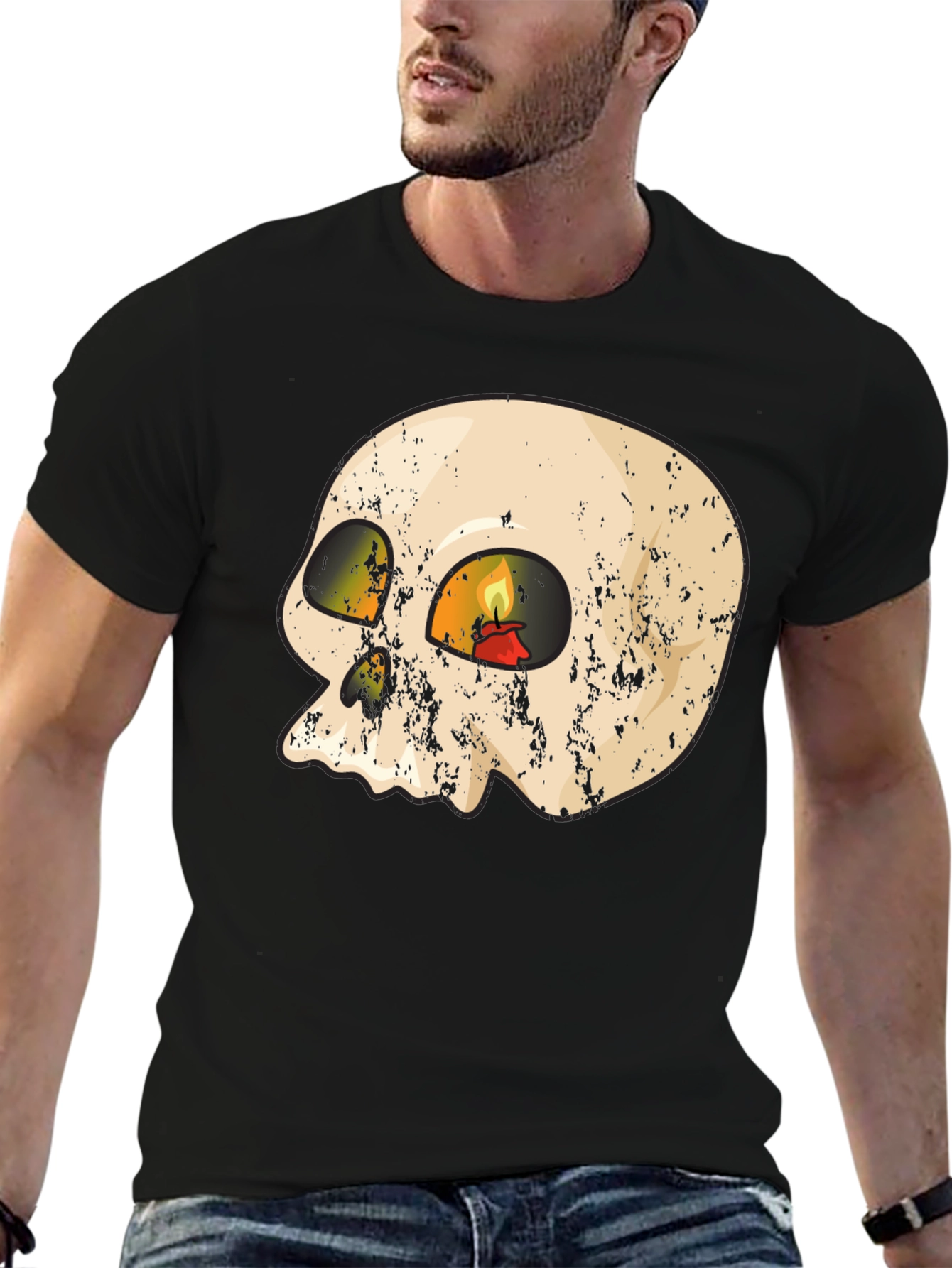 Skull Candle Graphic T-Shirt