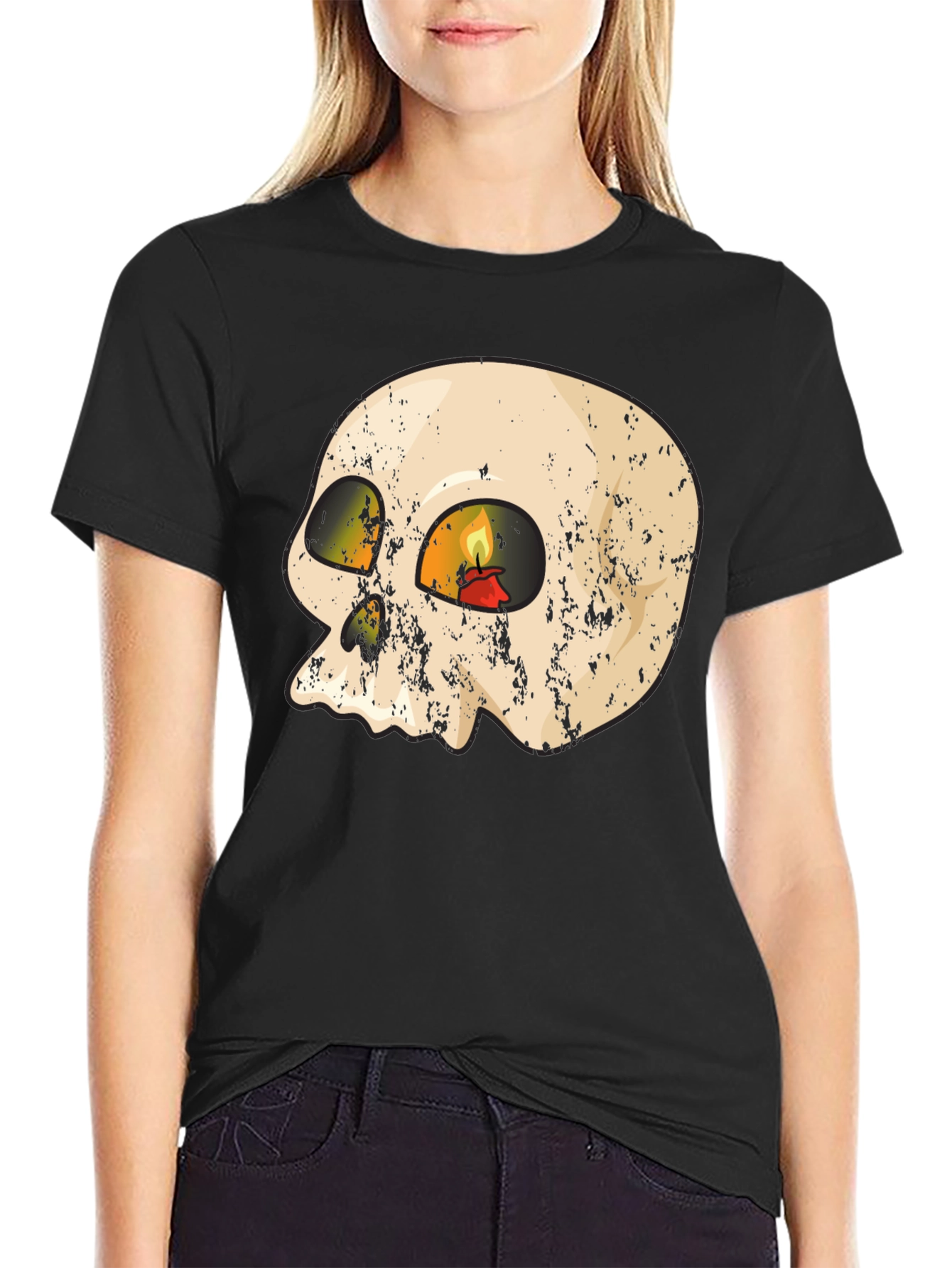 Skull Candle Graphic T-Shirt