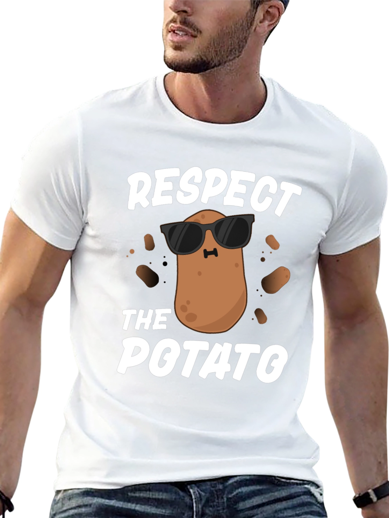 Respect the Potato Graphic T-Shirt Funny Food Tee