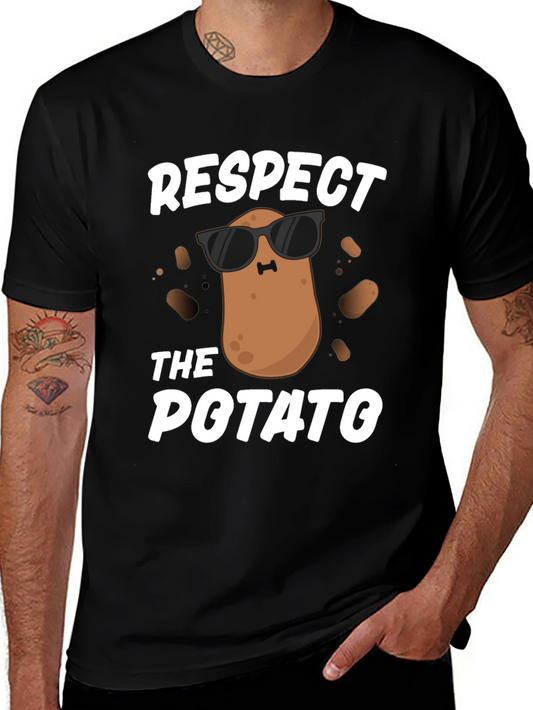 Respect the Potato Graphic T-Shirt Funny Food Tee