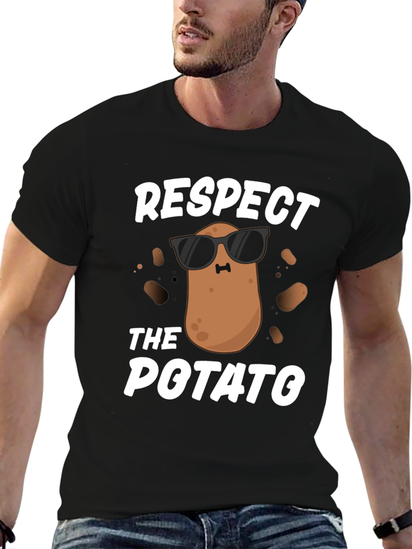 Respect the Potato Graphic T-Shirt Funny Food Tee