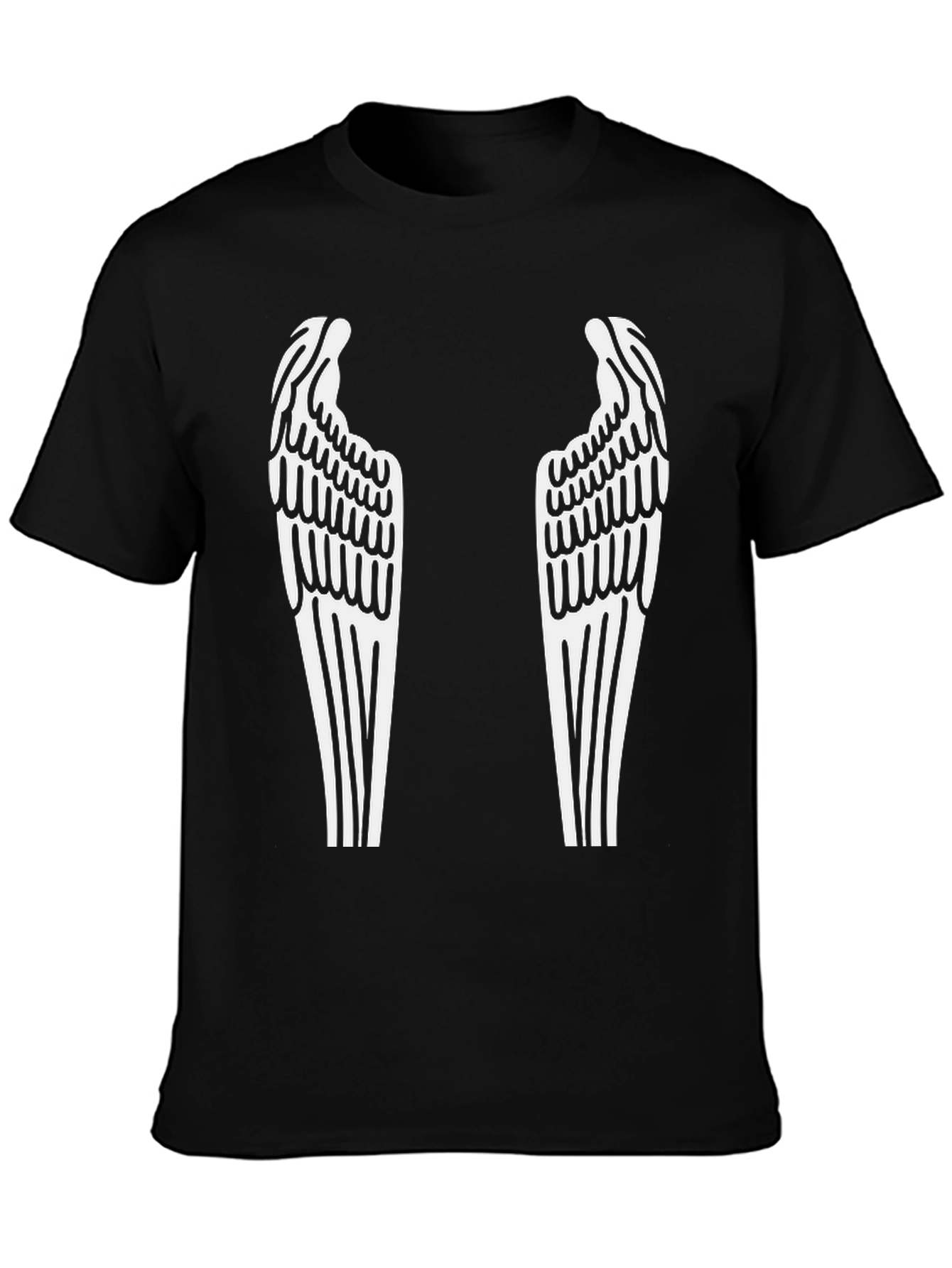 Angel Wings Graphic Tee - Black Cotton Blend