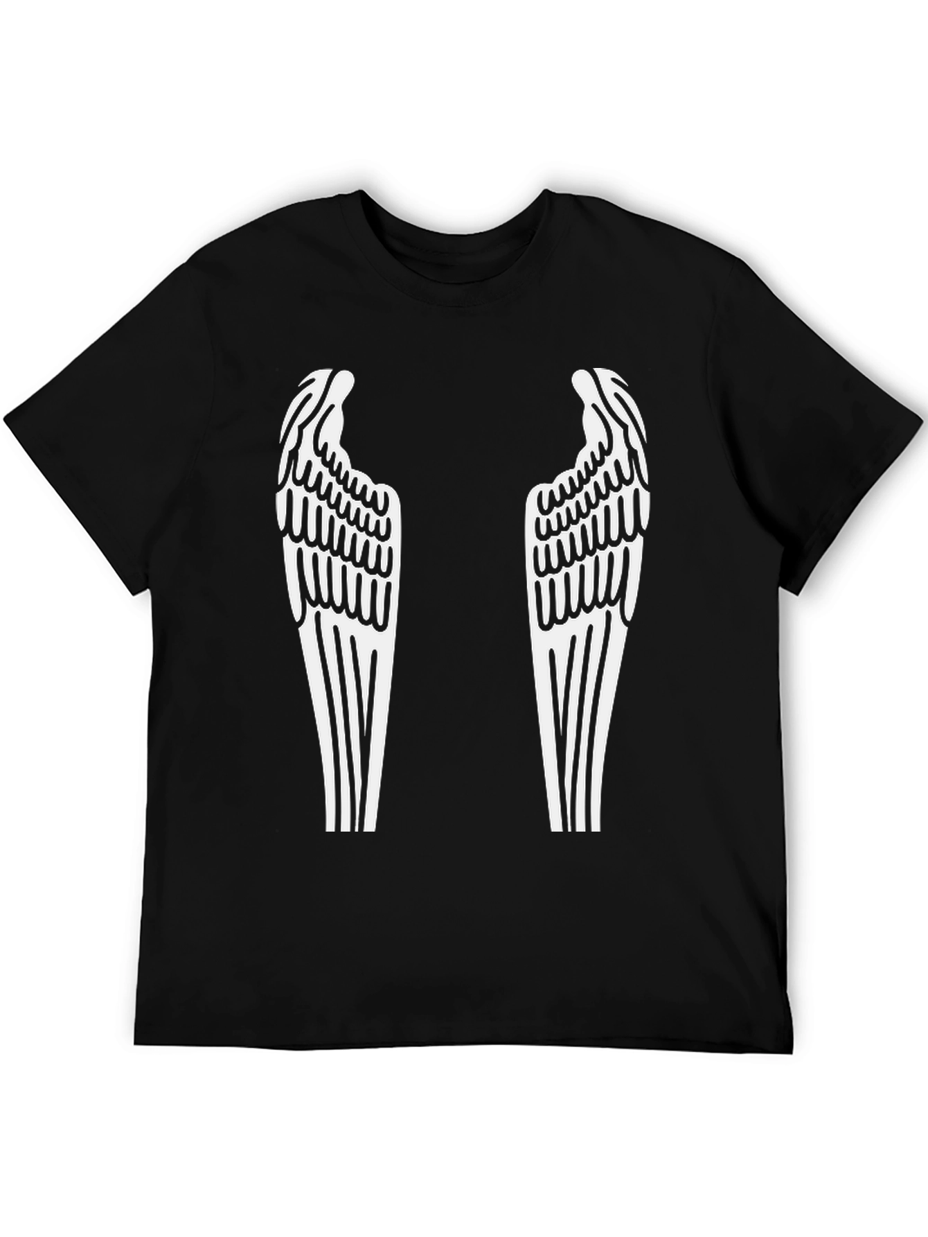 Angel Wings Graphic Tee - Black Cotton Blend