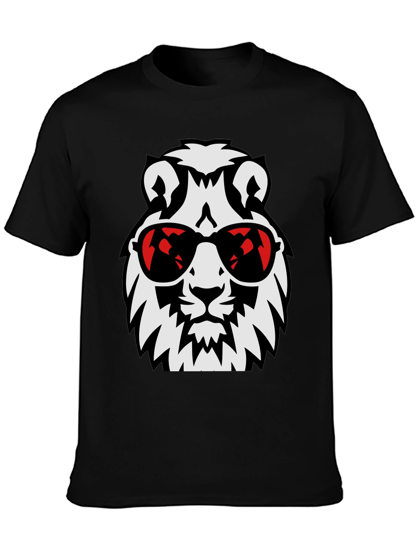 Cool Lion Graphic Tee - Black Stylish T-Shirt