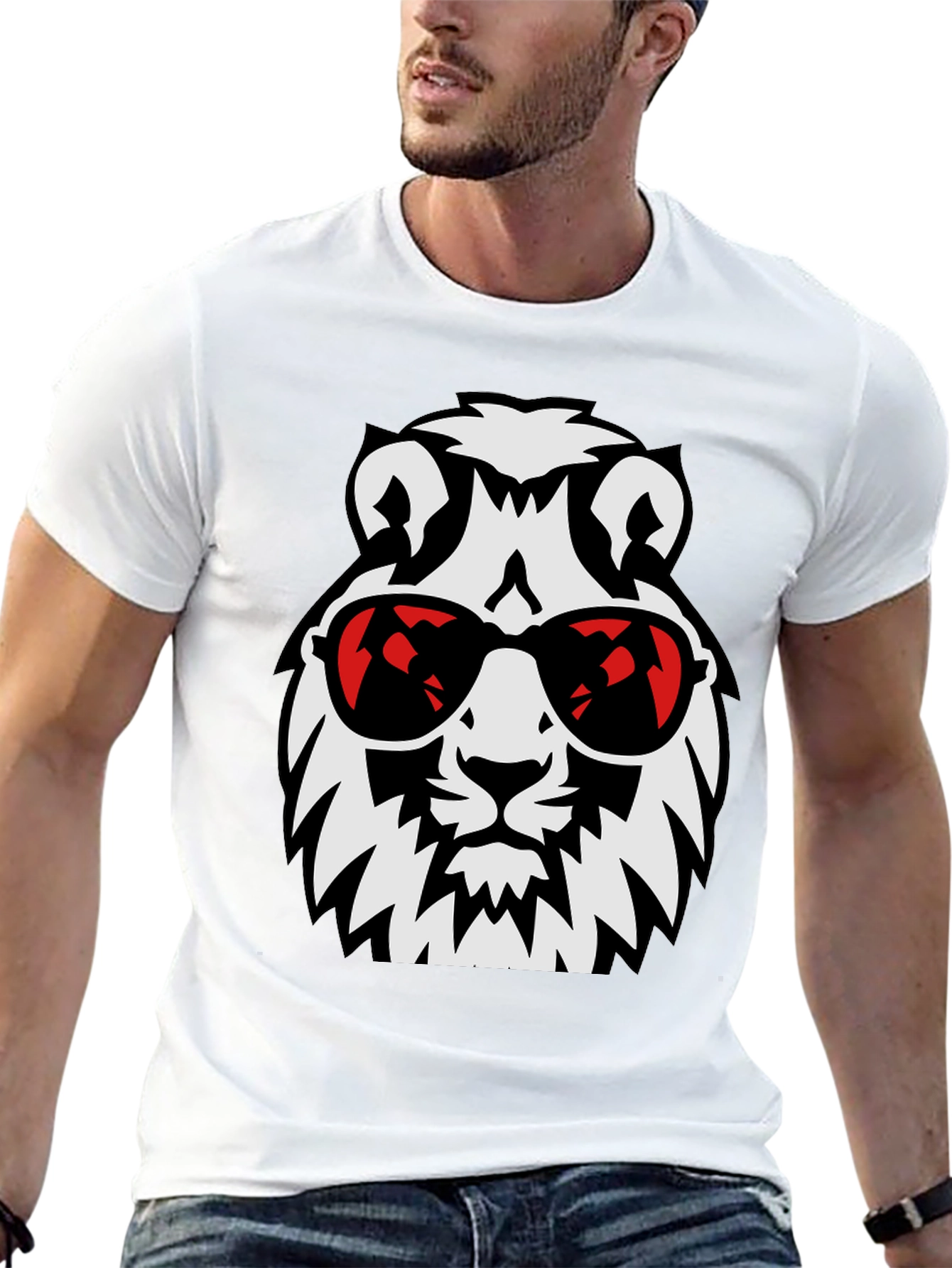 Cool Lion Graphic Tee - Black Stylish T-Shirt