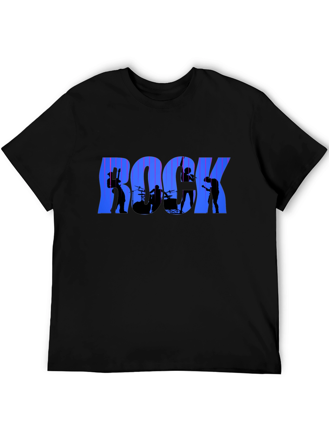 Rock Band Graphic T-Shirt - Black Crew Neck Tee