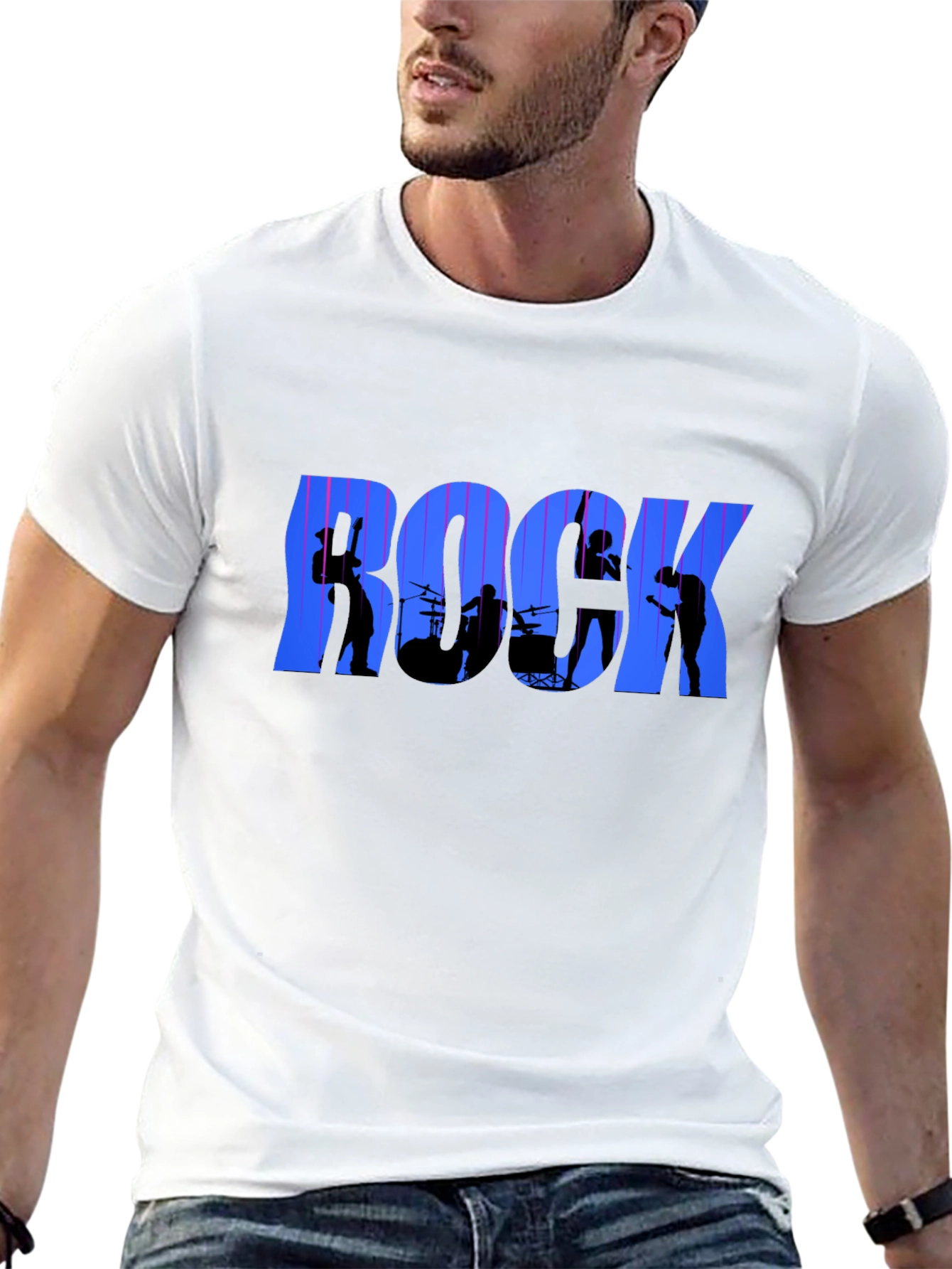 Rock Band Graphic T-Shirt - Black Crew Neck Tee