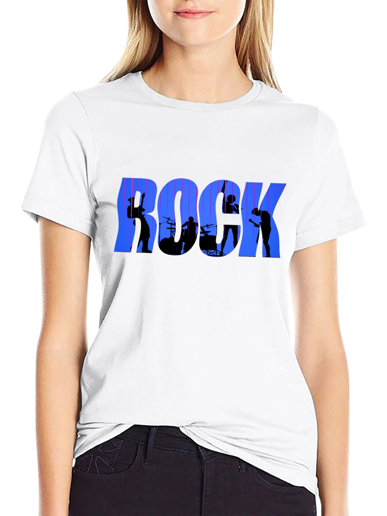 Rock Band Graphic T-Shirt - Black Crew Neck Tee