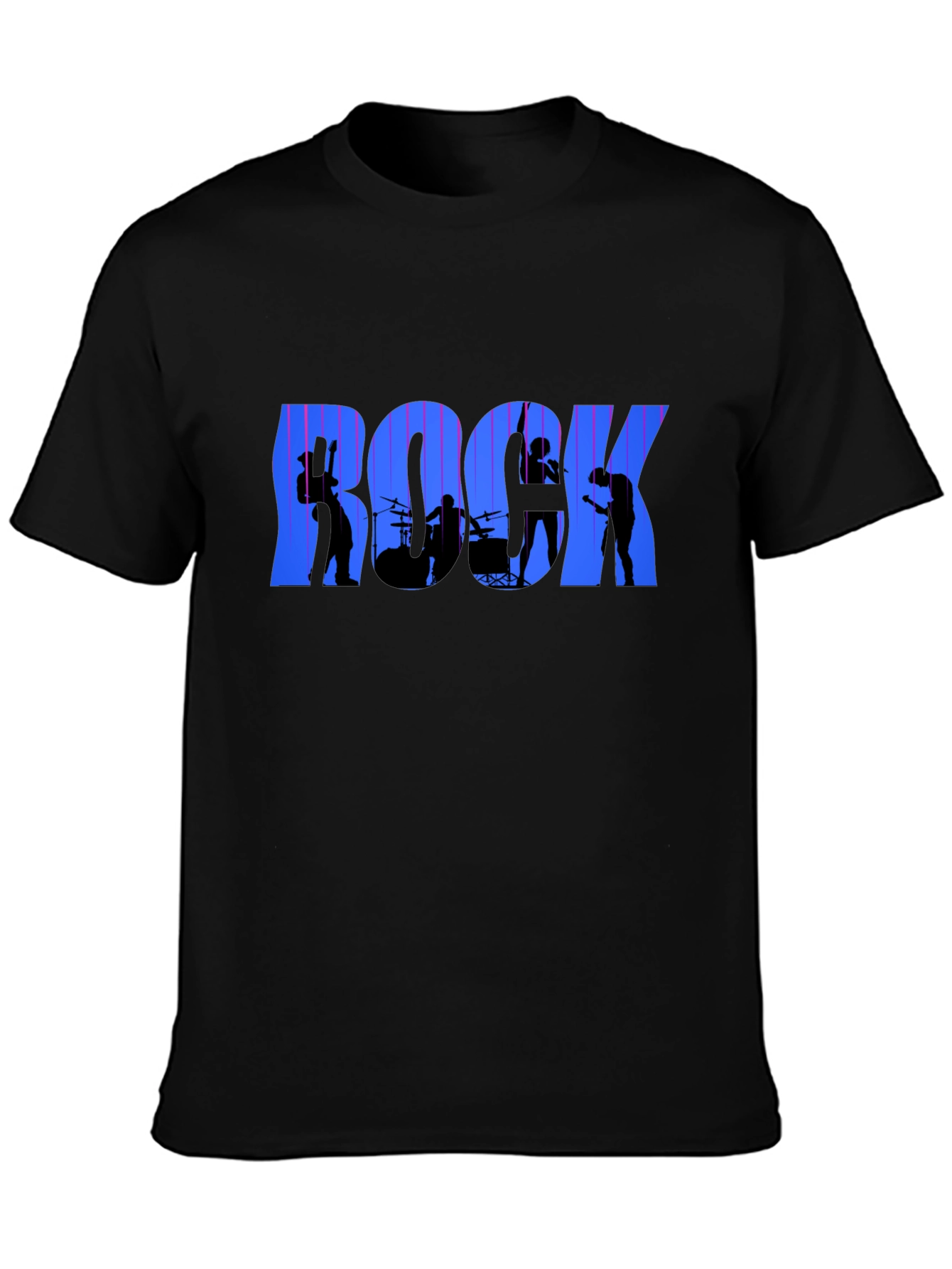 Rock Band Graphic T-Shirt - Black Crew Neck Tee