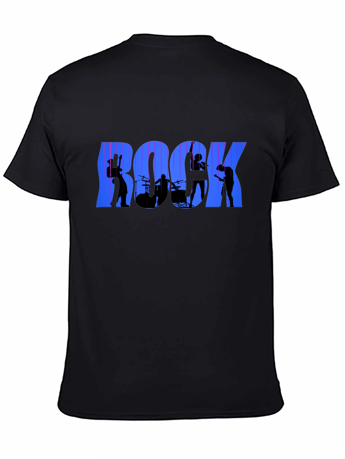 Rock Band Graphic T-Shirt - Black Crew Neck Tee
