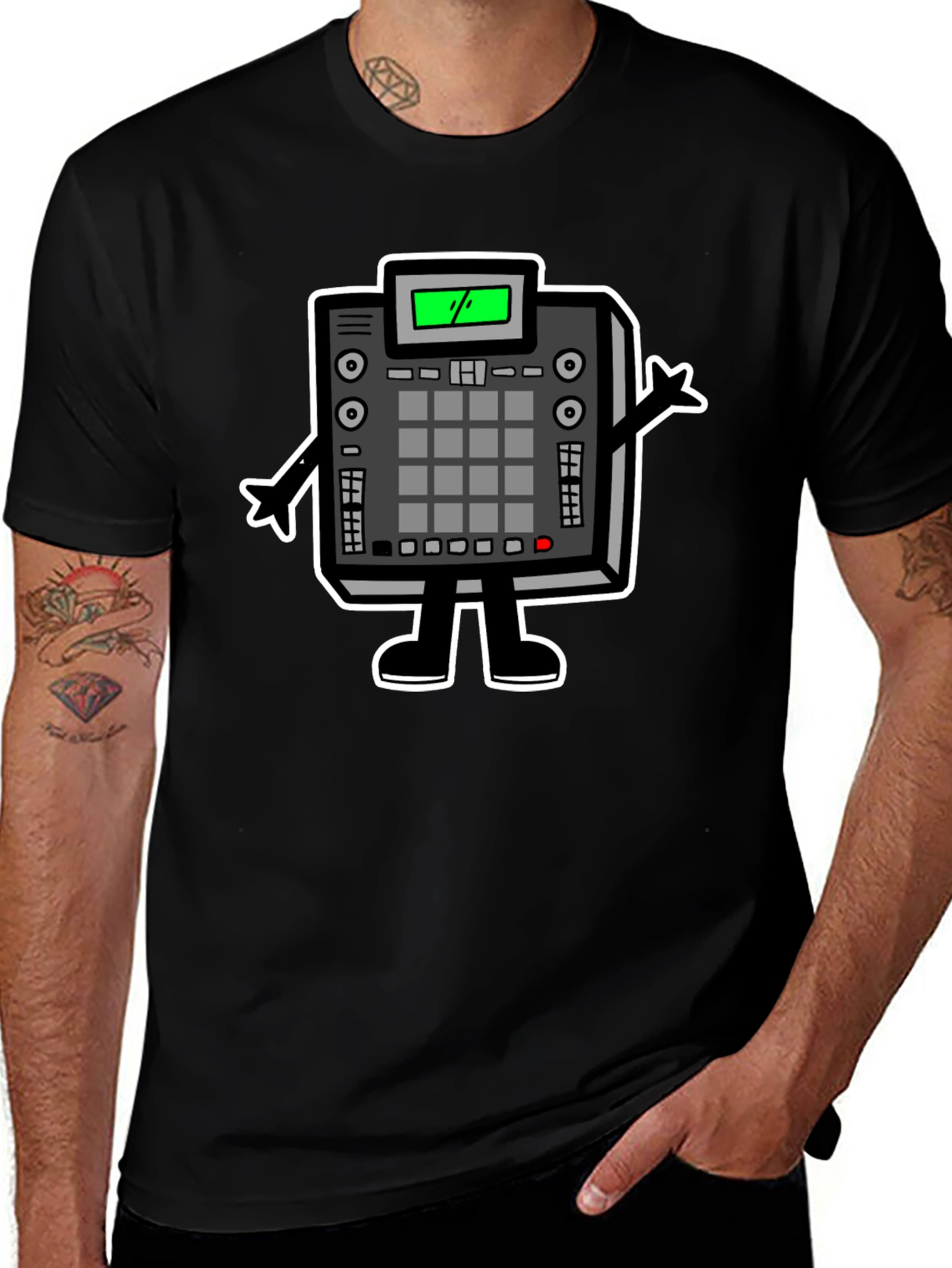 DJ Beat Machine Graphic Tee - Black