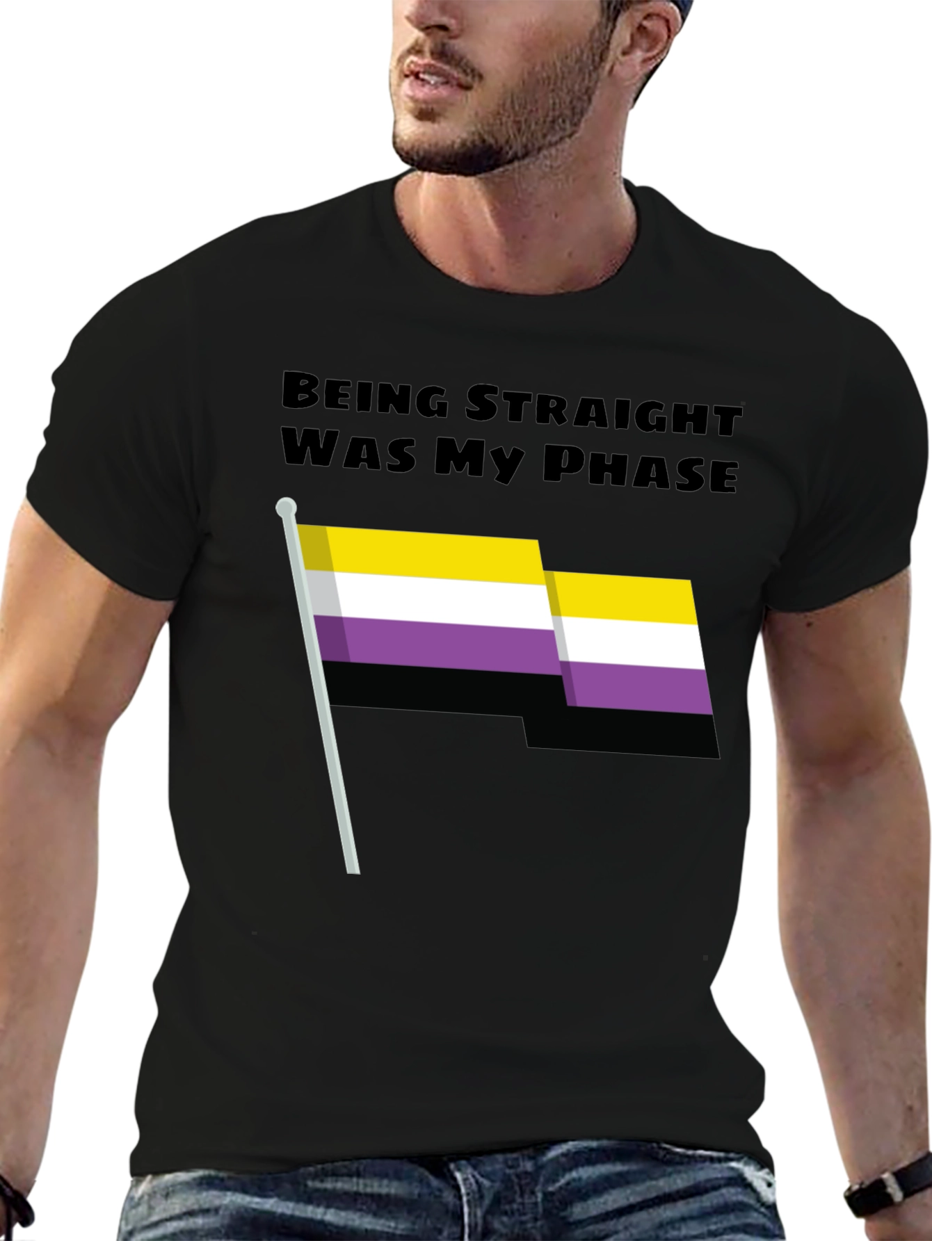 Being Straight Was My Phase Nonbinary Flag T-Shirt