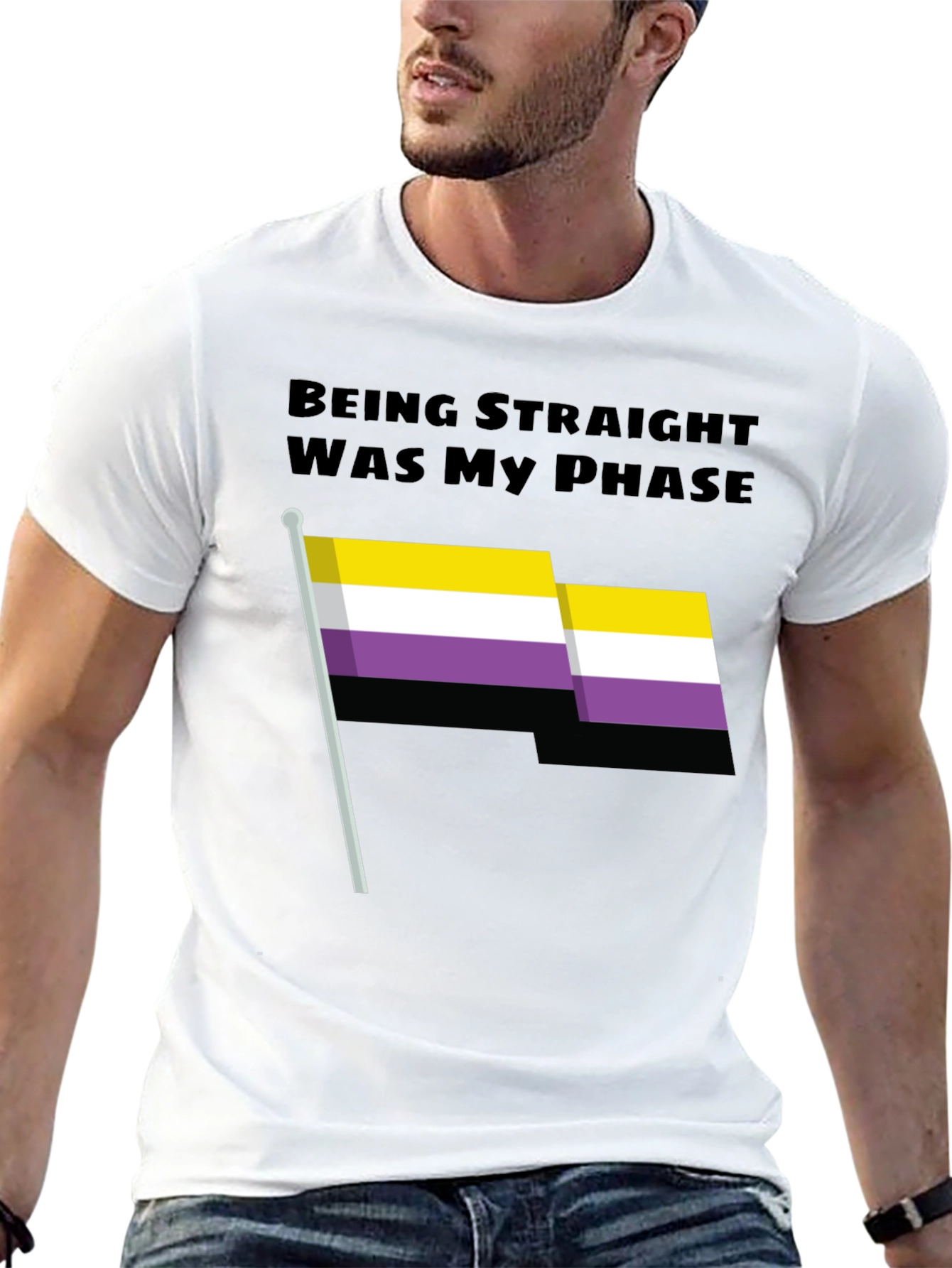 Being Straight Was My Phase Nonbinary Flag T-Shirt