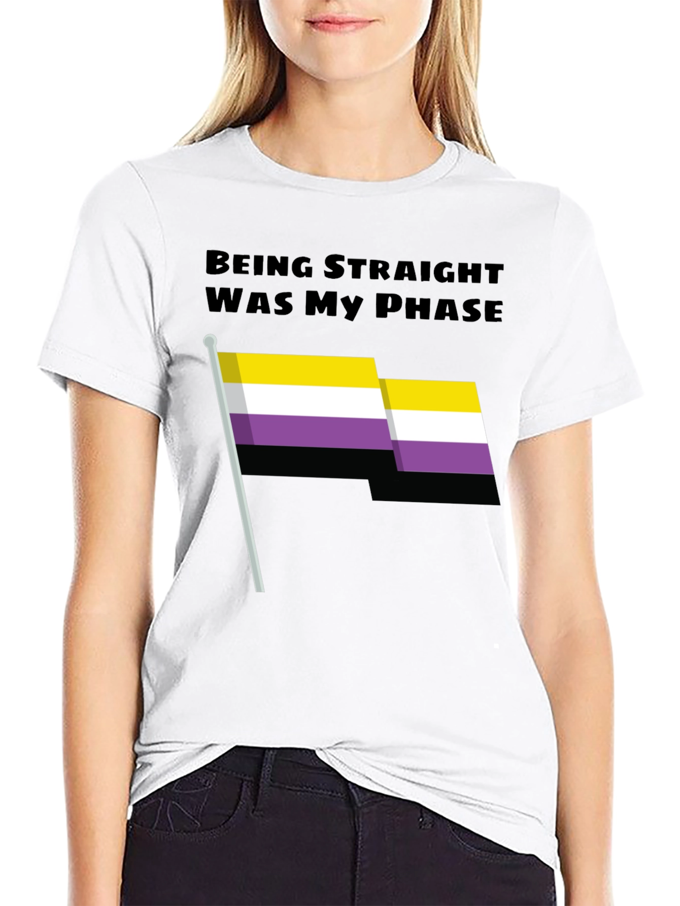 Being Straight Was My Phase Nonbinary Flag T-Shirt