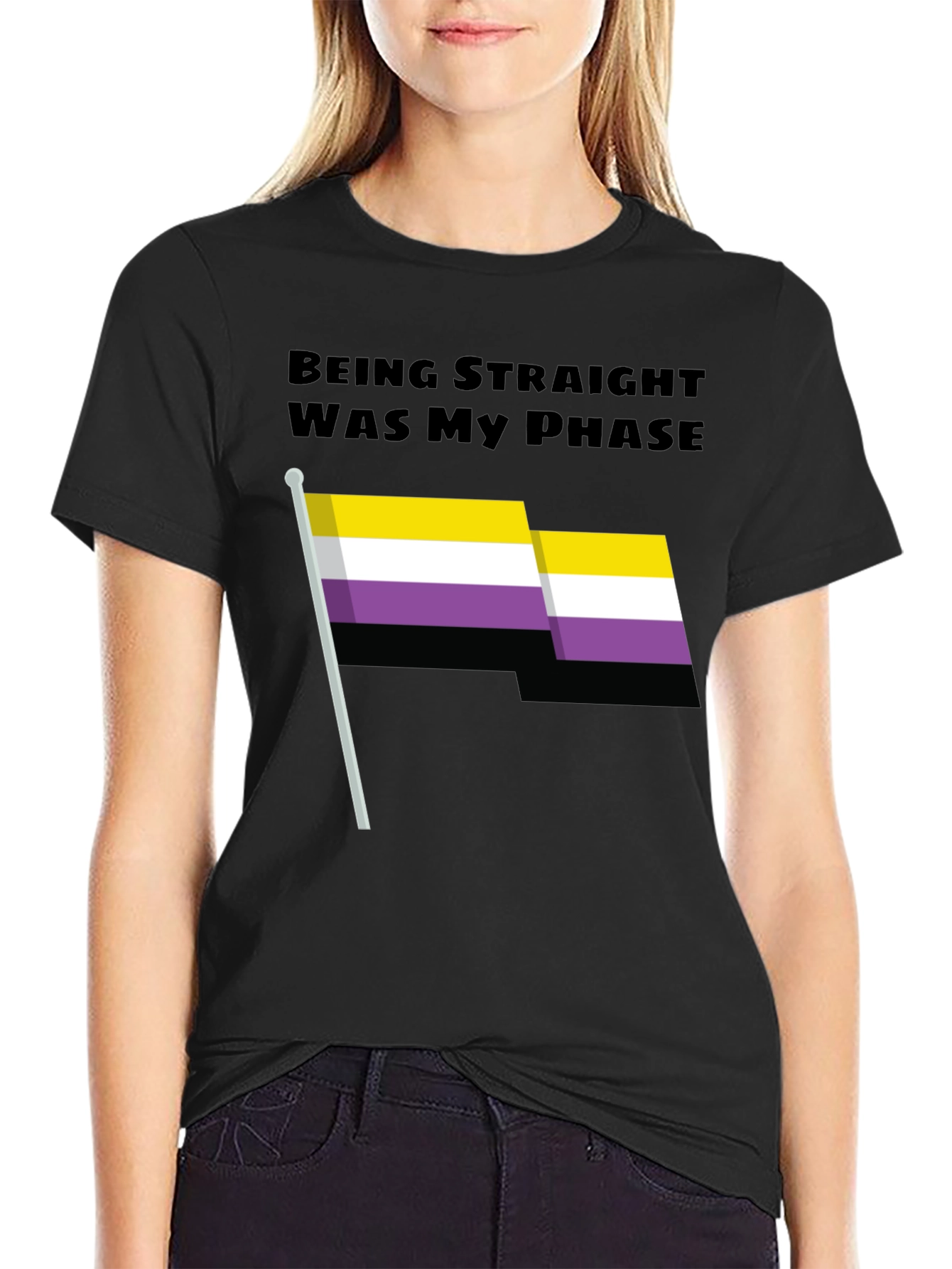 Being Straight Was My Phase Nonbinary Flag T-Shirt
