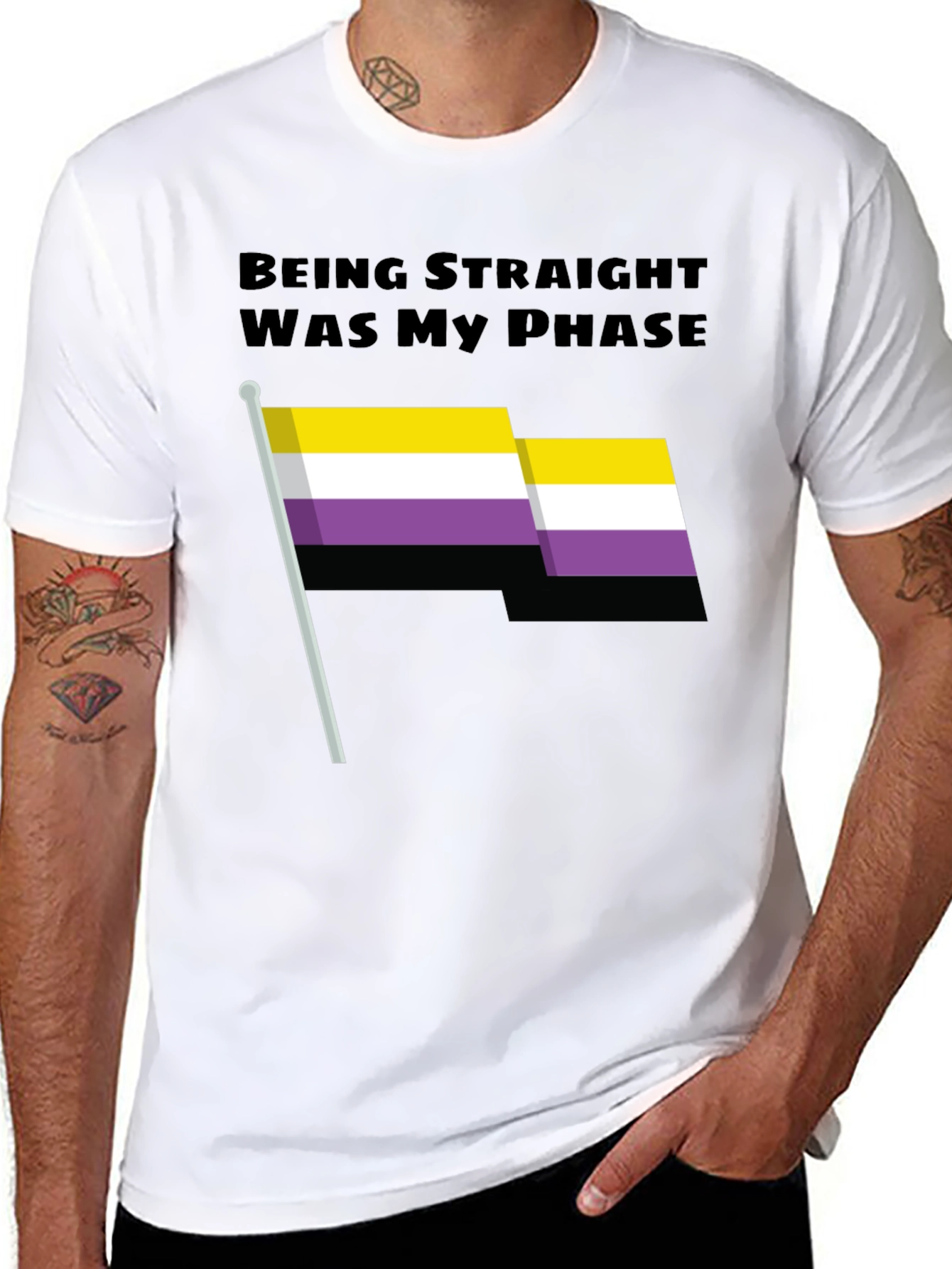 Being Straight Was My Phase Nonbinary Flag T-Shirt