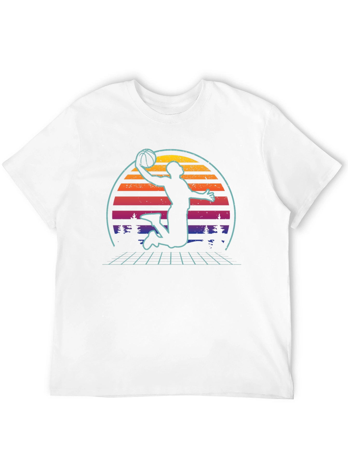 Retro Sunset Basketball Graphic Tee