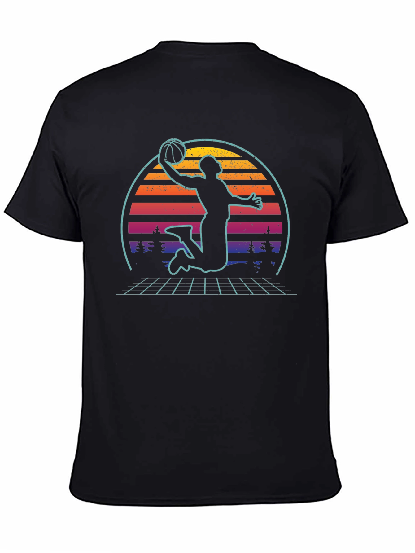 Retro Sunset Basketball Graphic Tee