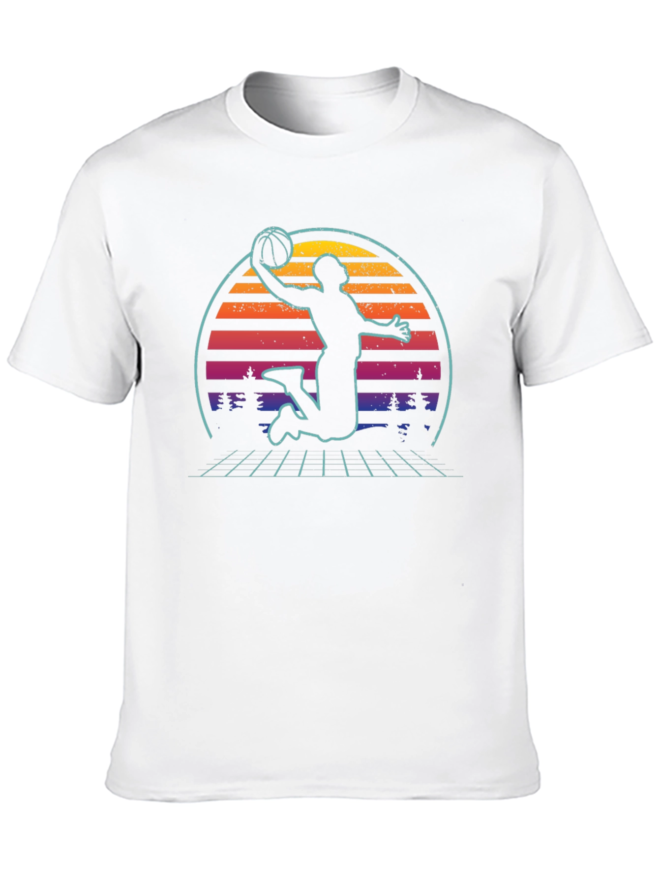 Retro Sunset Basketball Graphic Tee
