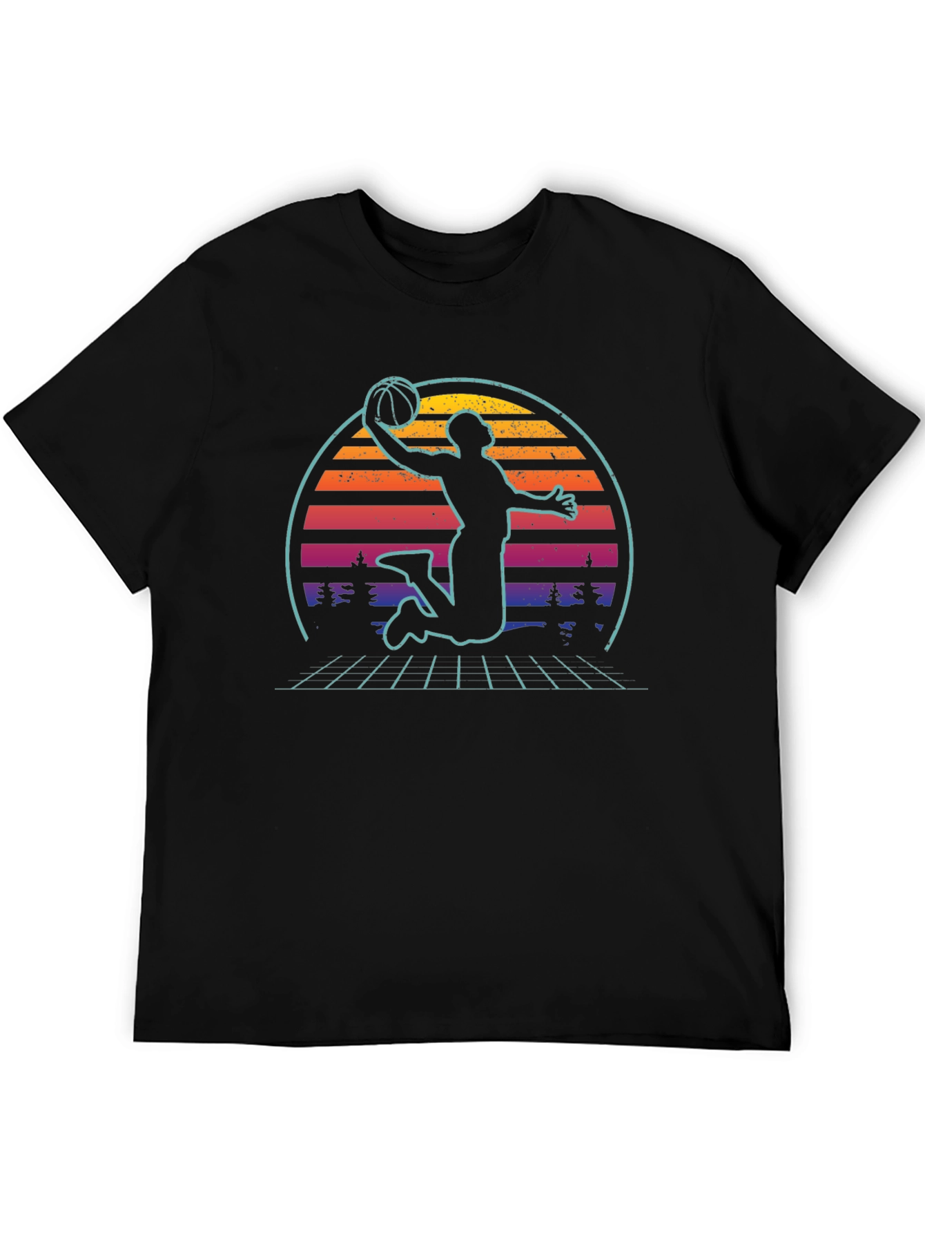 Retro Sunset Basketball Graphic Tee