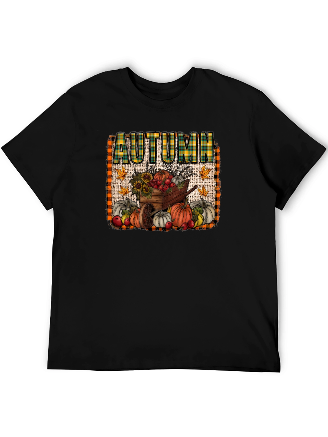 Autumn Harvest T-Shirt: Pumpkin Cart Design