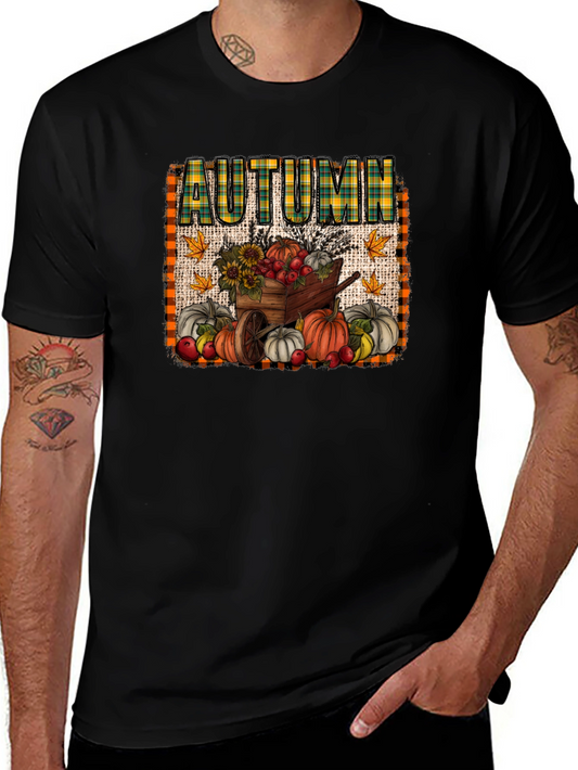 Autumn Harvest T-Shirt: Pumpkin Cart Design
