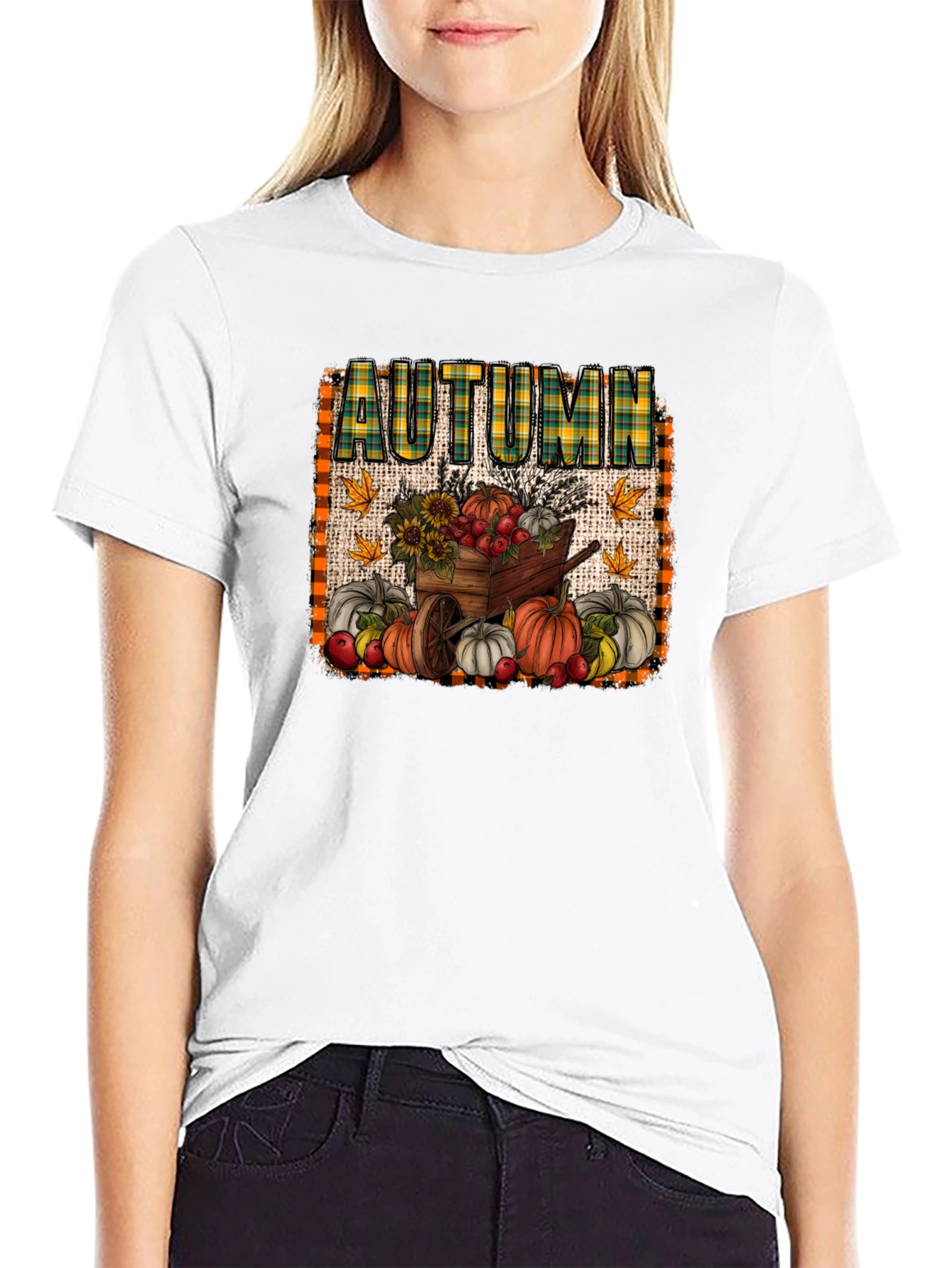 Autumn Harvest T-Shirt: Pumpkin Cart Design