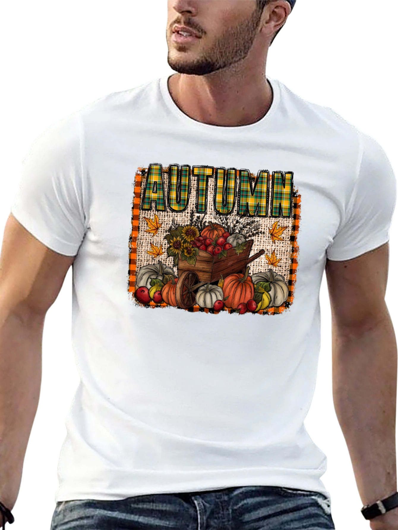 Autumn Harvest T-Shirt: Pumpkin Cart Design