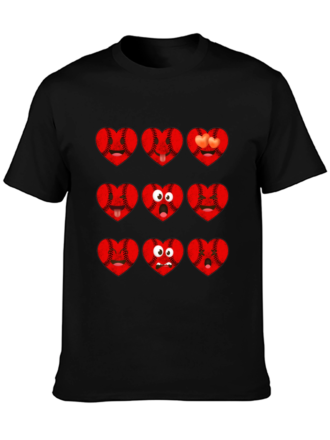 Baseball Heart Emoji Graphic T-Shirt