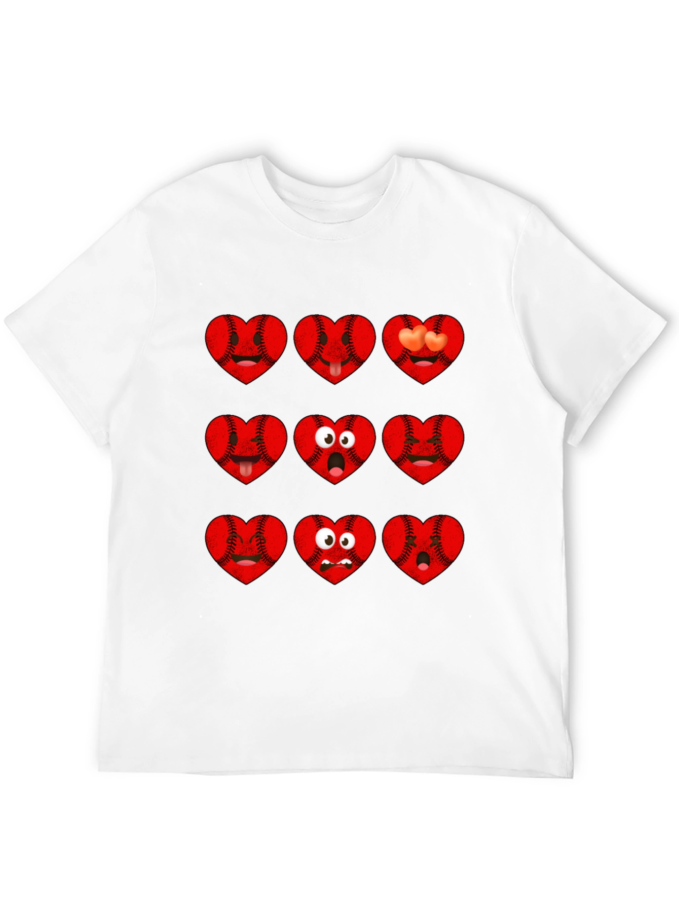 Baseball Heart Emoji Graphic T-Shirt