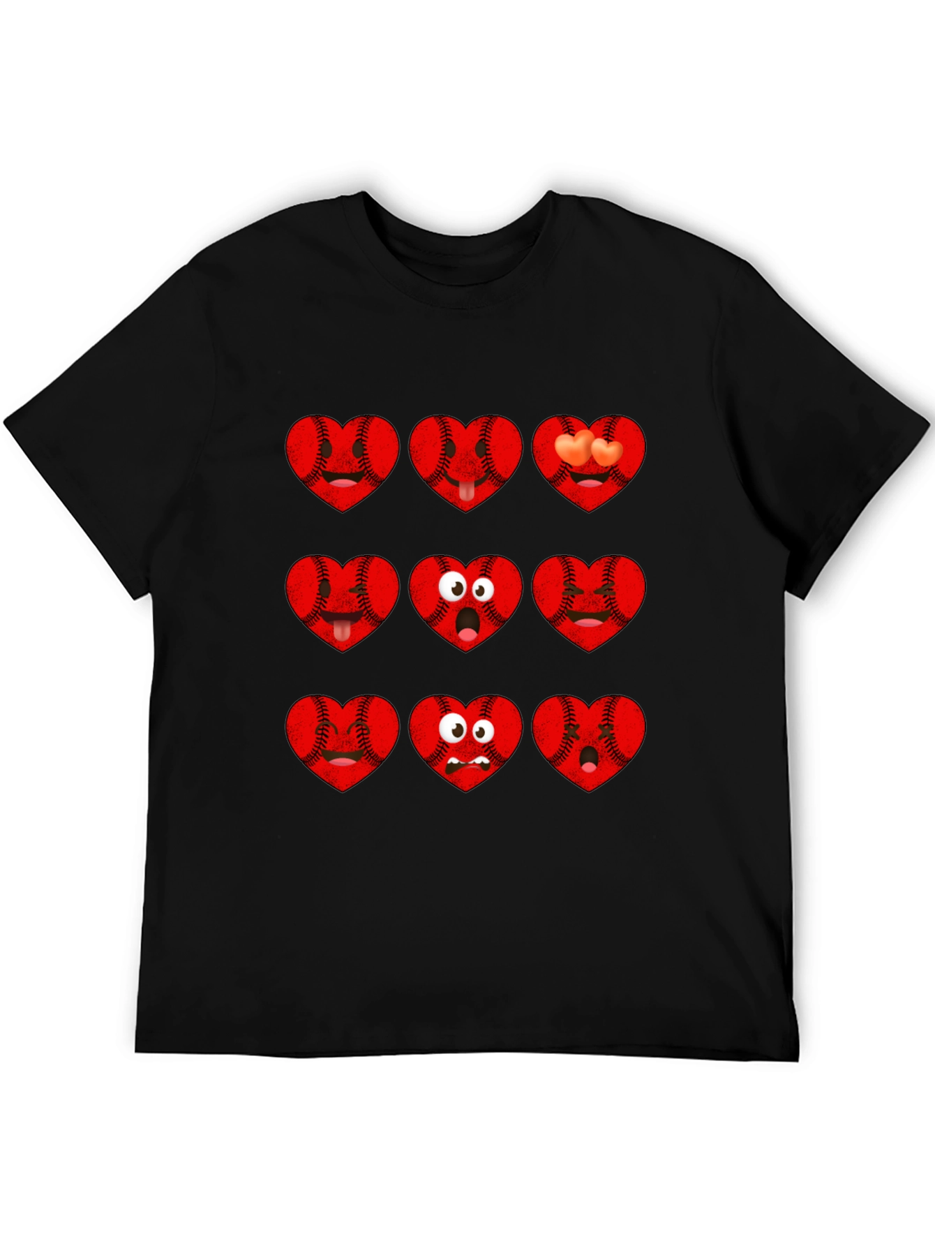 Baseball Heart Emoji Graphic T-Shirt