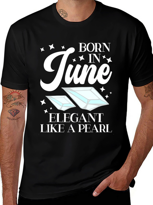 Born in June T-Shirt - Elegant Pearl Design