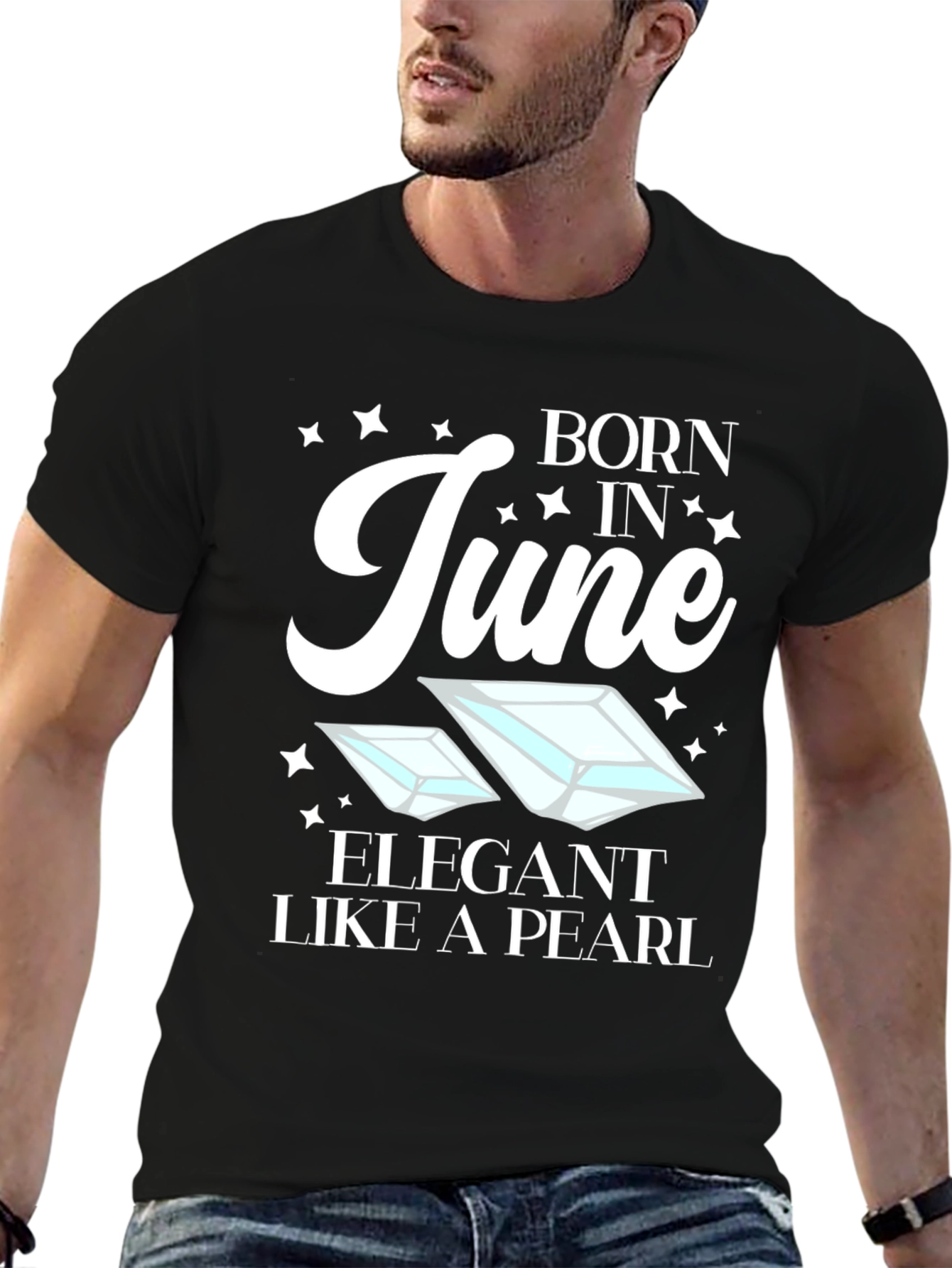 Born in June T-Shirt - Elegant Pearl Design