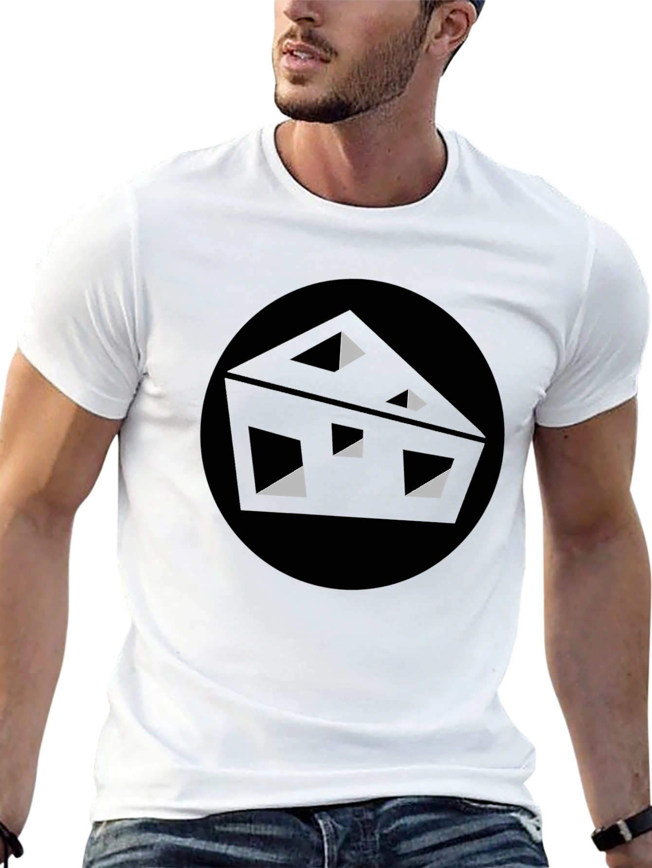 Abstract Cheese Graphic Tee - Black T-Shirt