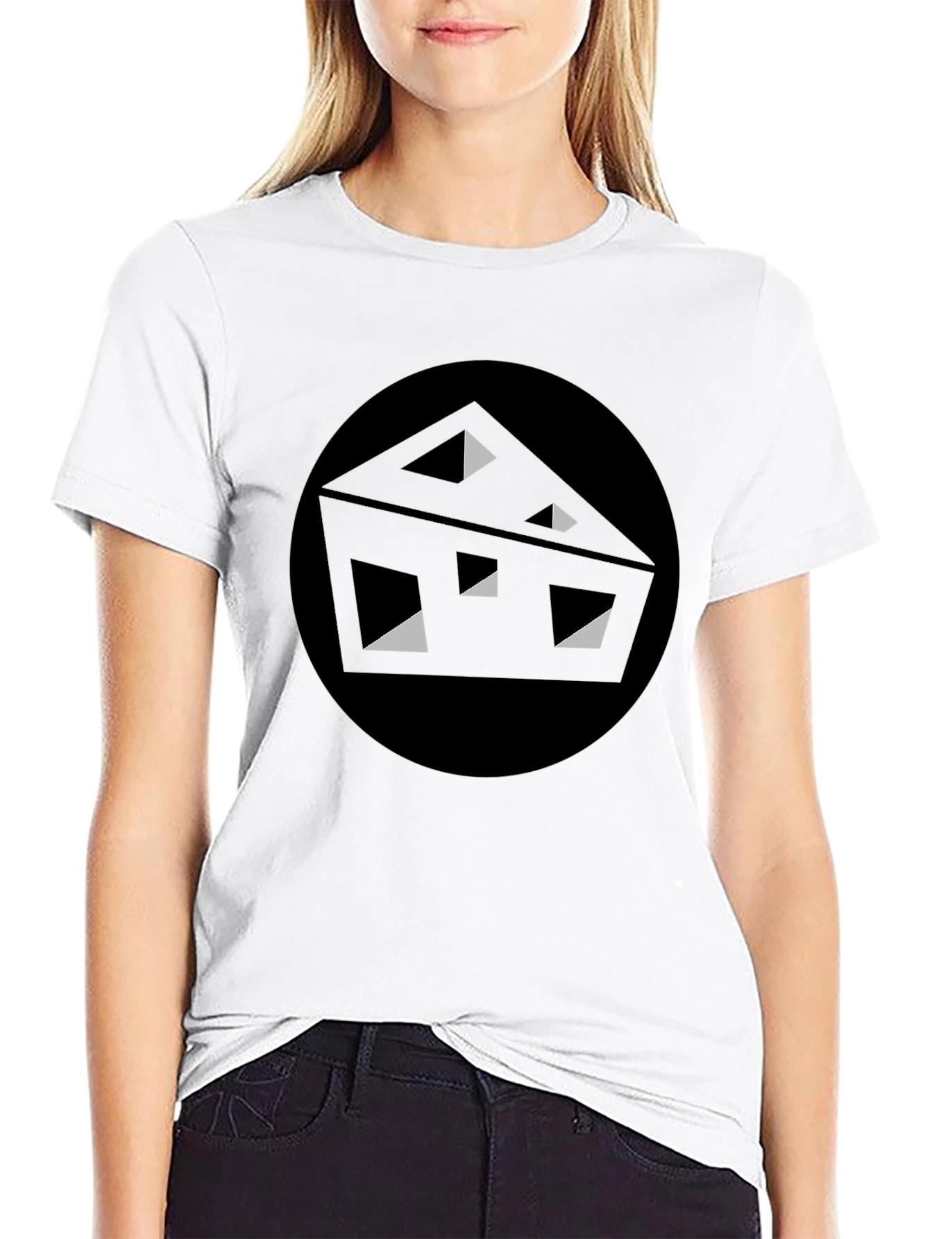 Abstract Cheese Graphic Tee - Black T-Shirt