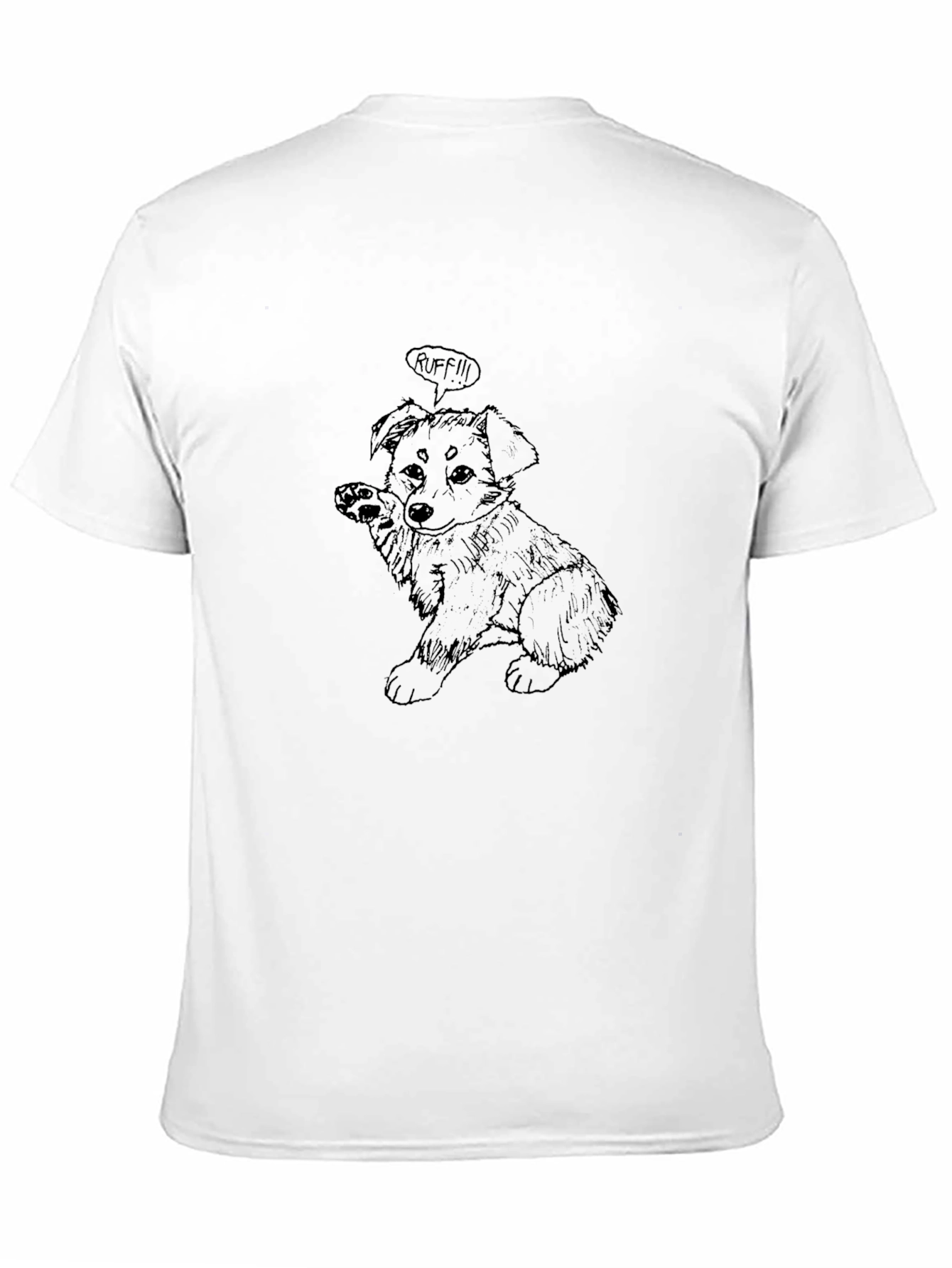 Dog Cartoon Graphic Print Black T-Shirt