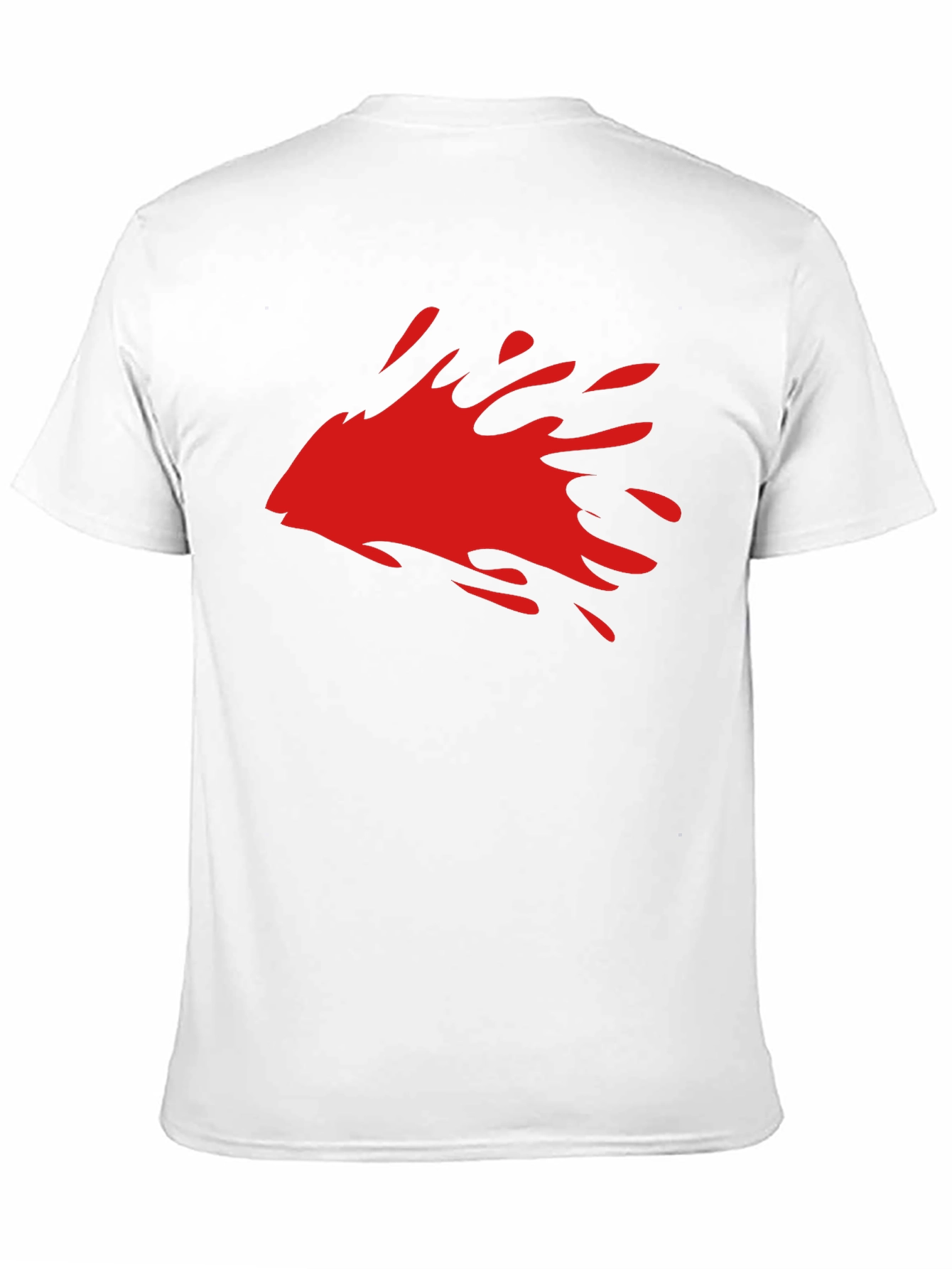 Mens Black T-Shirt with Red Splash Graphic