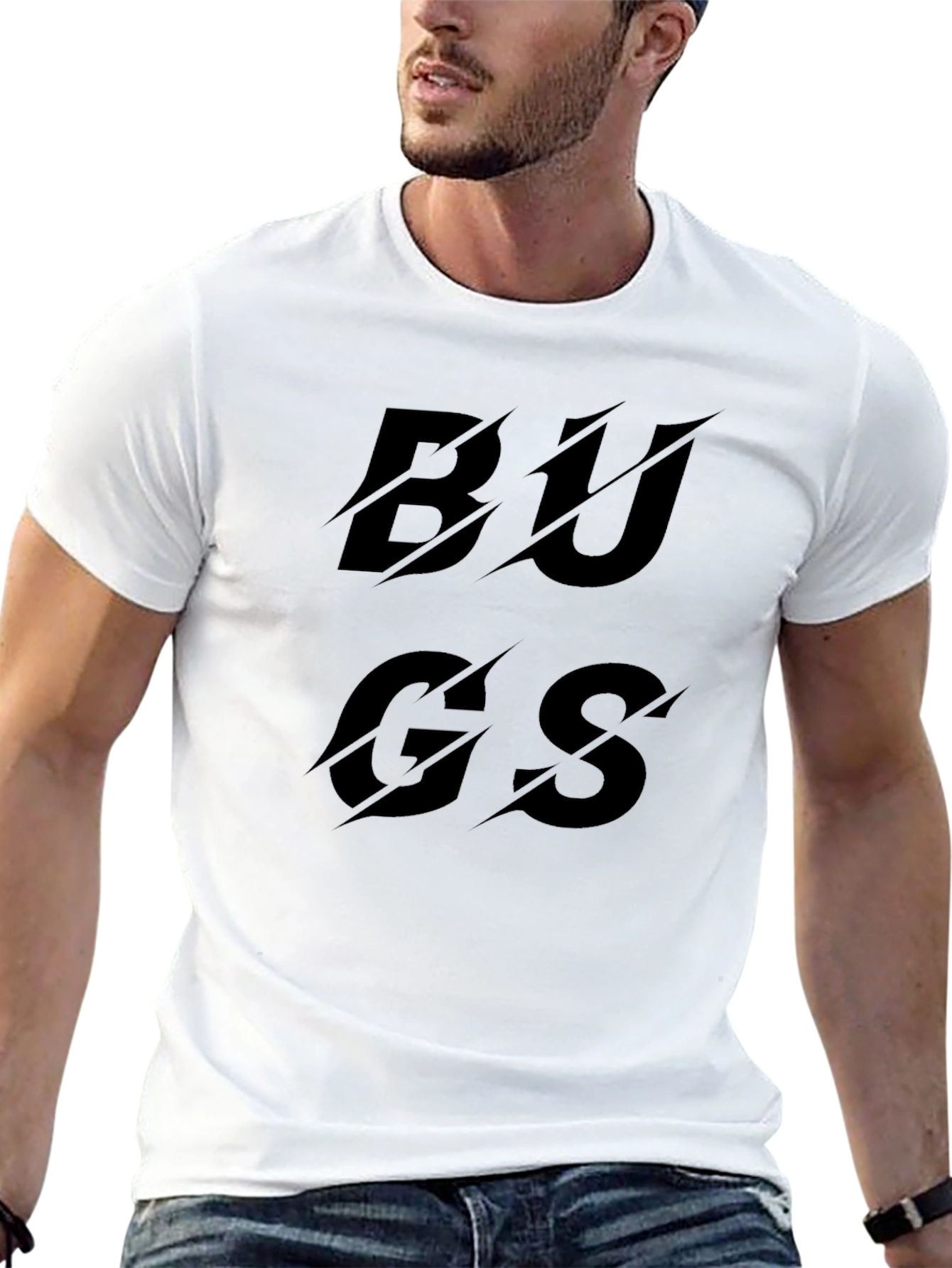 Edgy Bugs Graphic Tee - Black Cotton T-Shirt