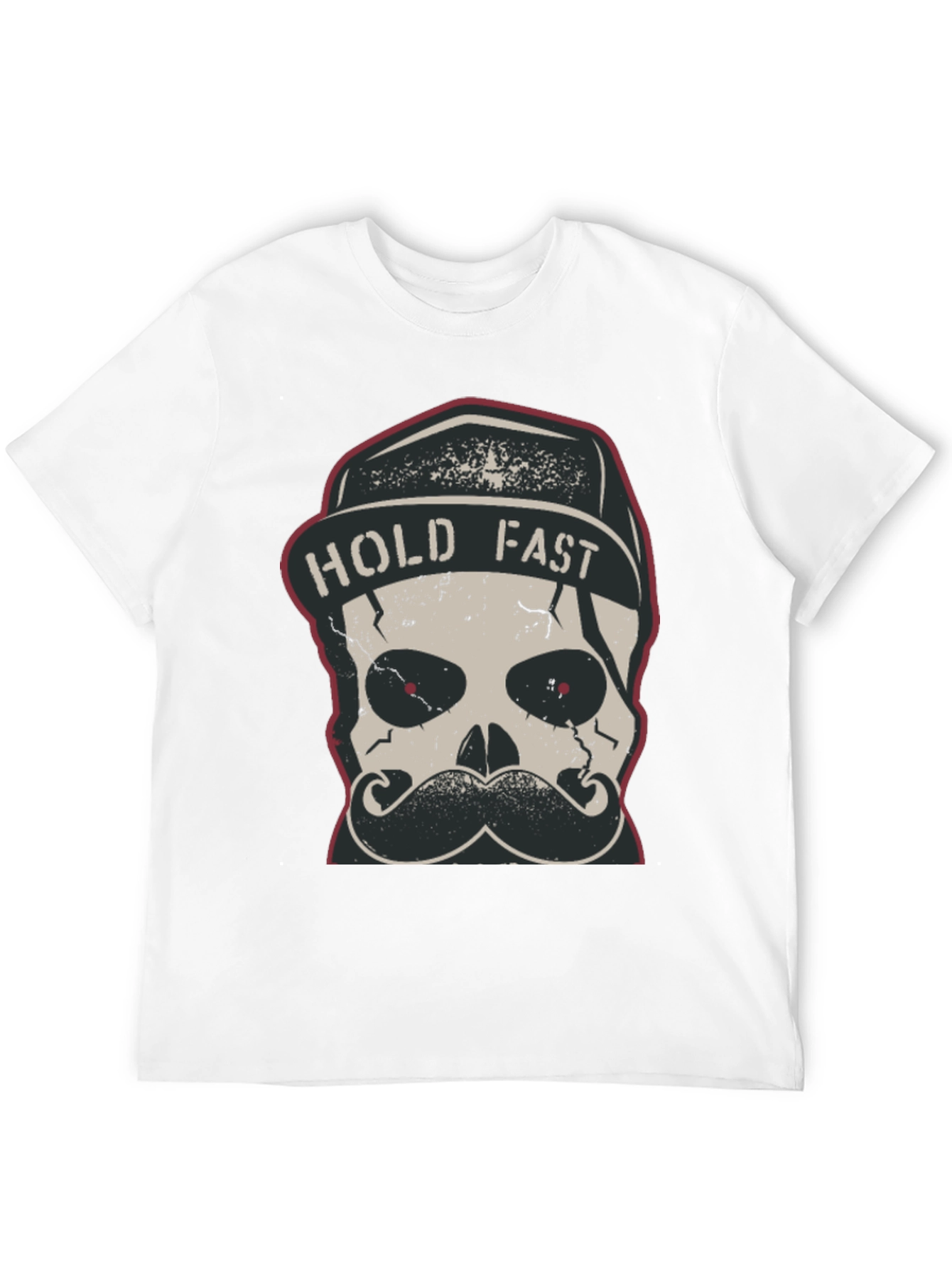 Hold Fast Skull Graphic Tee - Black Cotton T-Shirt