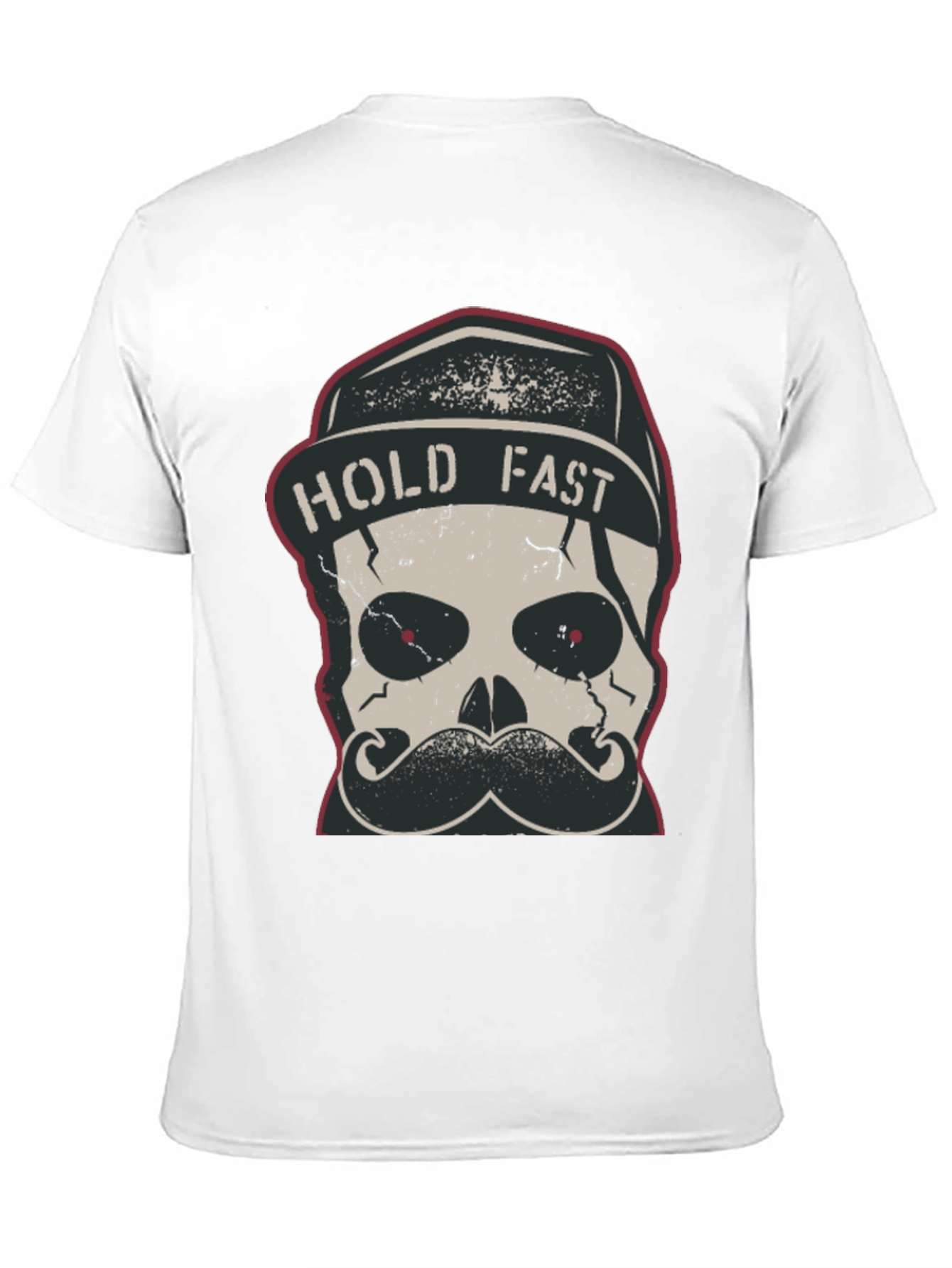 Hold Fast Skull Graphic Tee - Black Cotton T-Shirt
