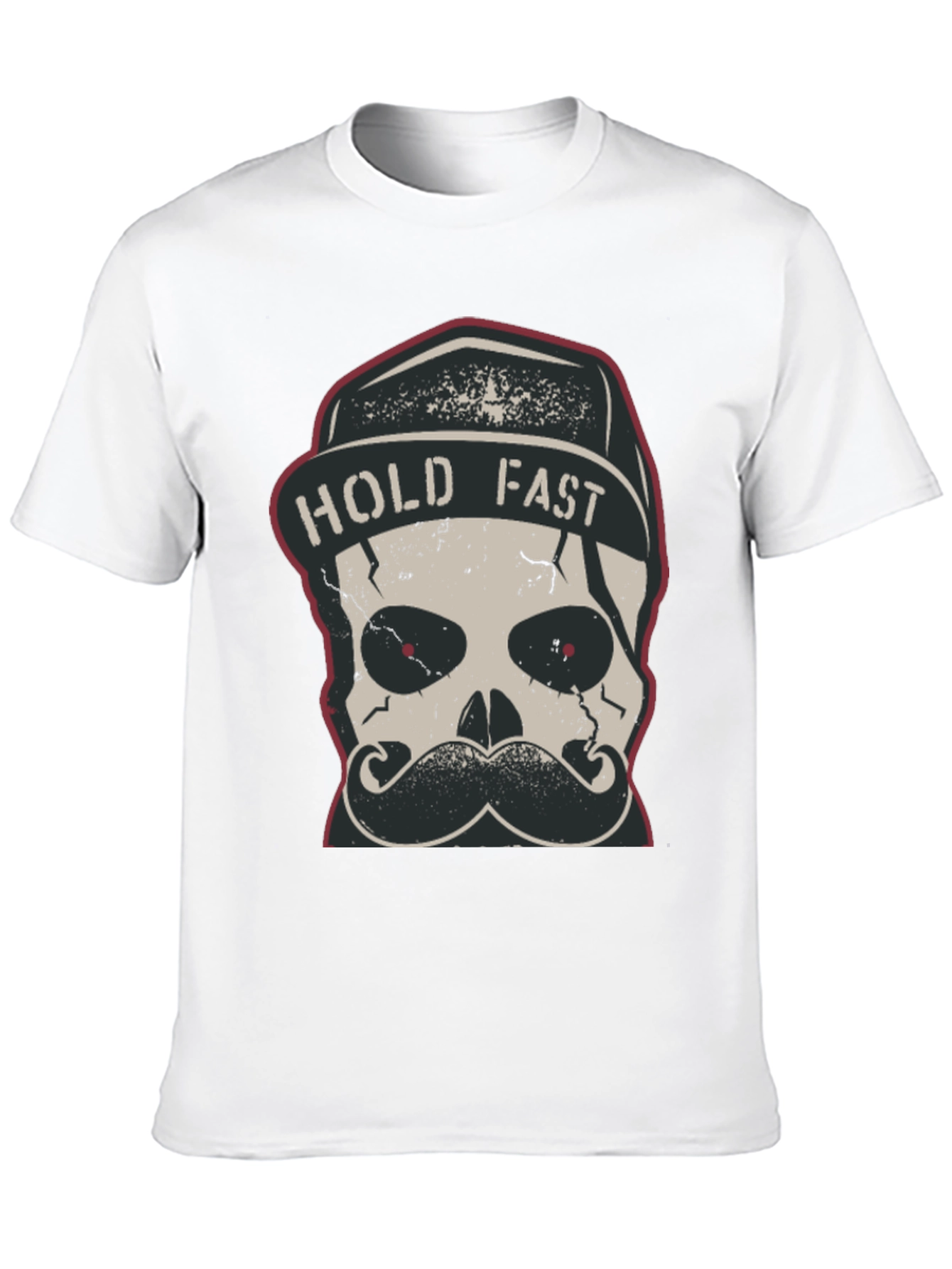 Hold Fast Skull Graphic Tee - Black Cotton T-Shirt